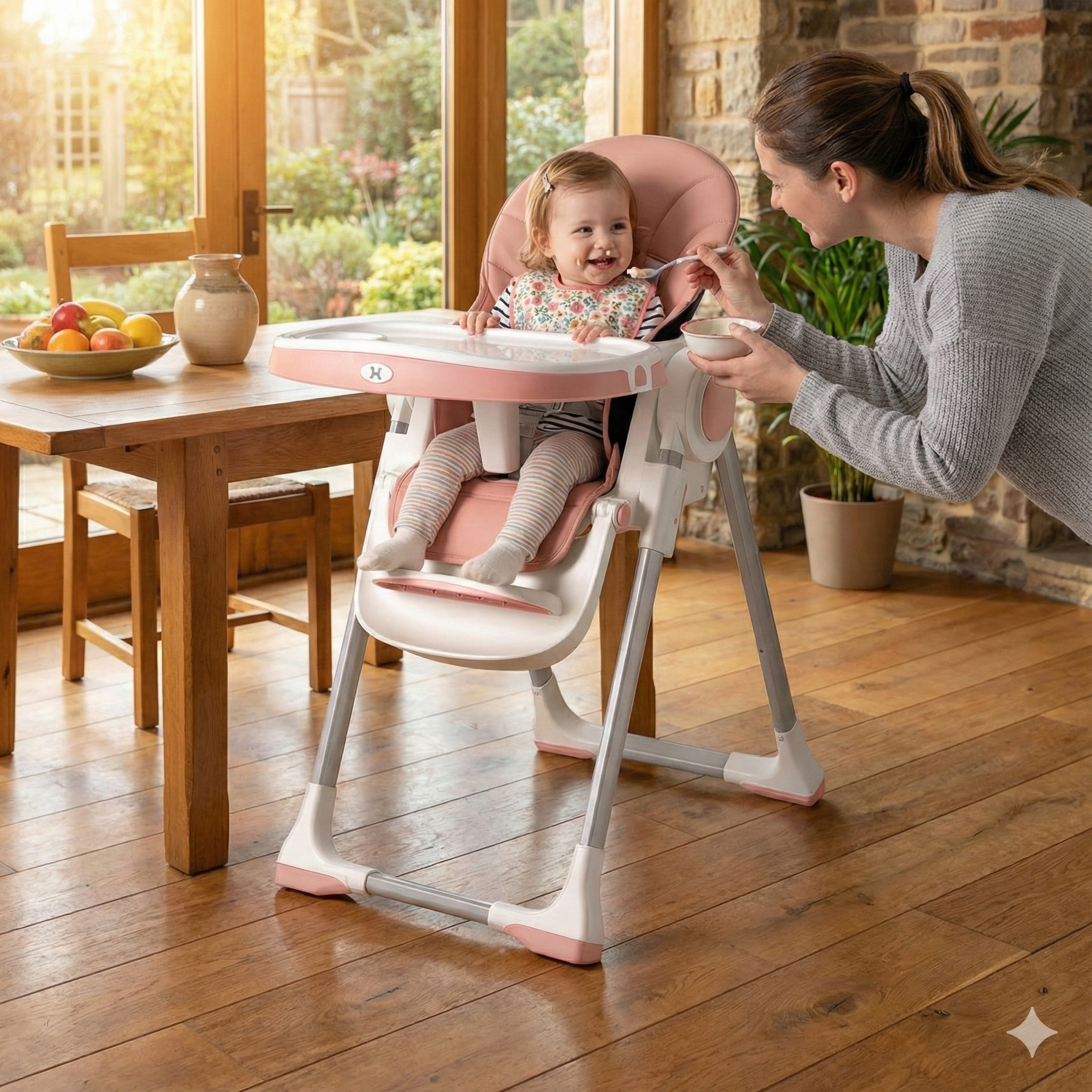 3-in-1 Convertible Baby Highchair with Adjustable Recline & Storage