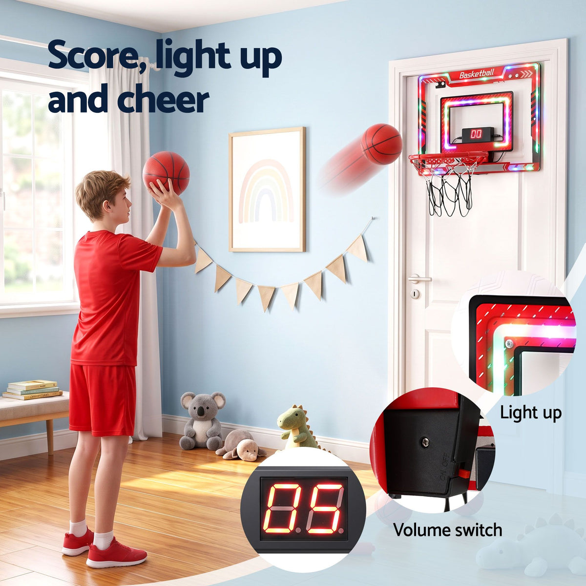 Everfit 2-in-1 Kids Basketball Hoop Set – Adjustable Indoor Basketball Hoop