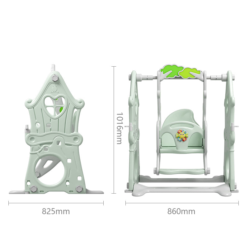 Forest-style Playpen Activity Centre with slide, swing, rocking horse and more! 2.05 metres wide by 1.64 metres deep.