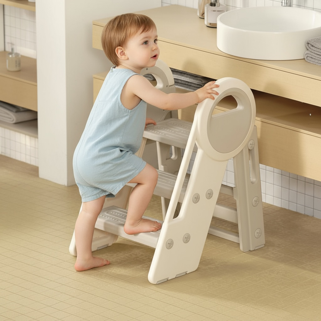🪜 Multifunctional Toddler Learning Tower – Safe, Foldable & Confidence-Boosting