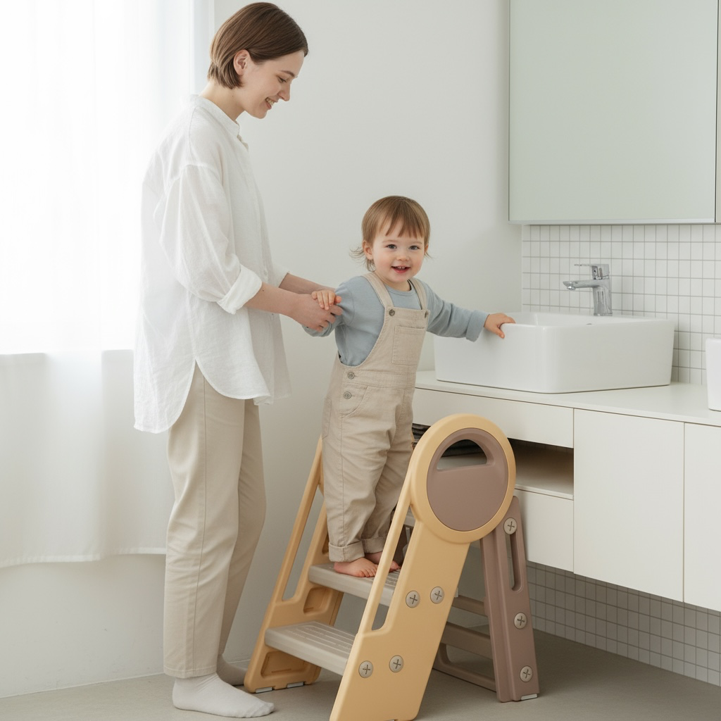 🪜 Multifunctional Toddler Learning Tower – Safe, Foldable & Confidence-Boosting