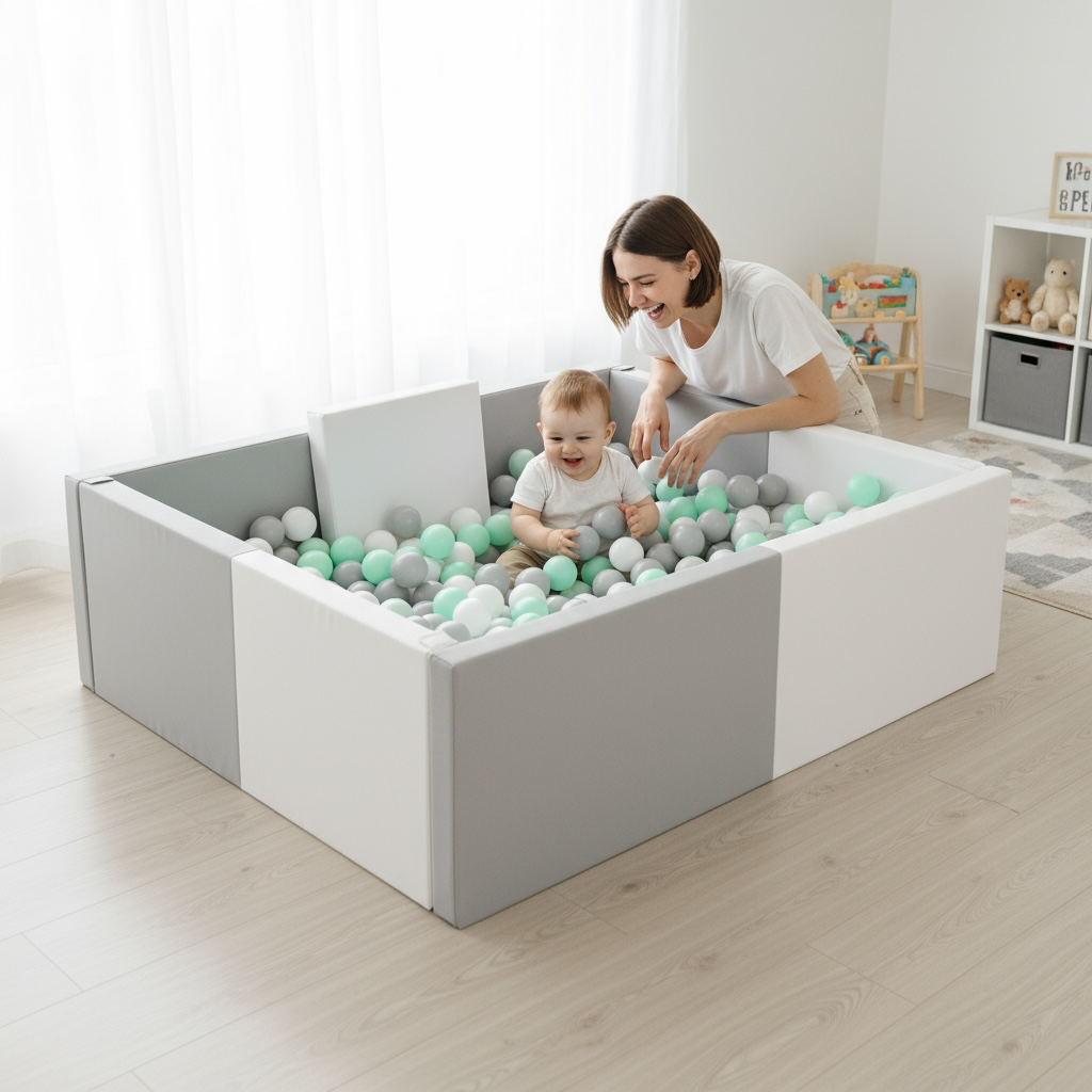 PU/EPE Foldable Foam Playpen – 2-in-1 Playpen & Mat