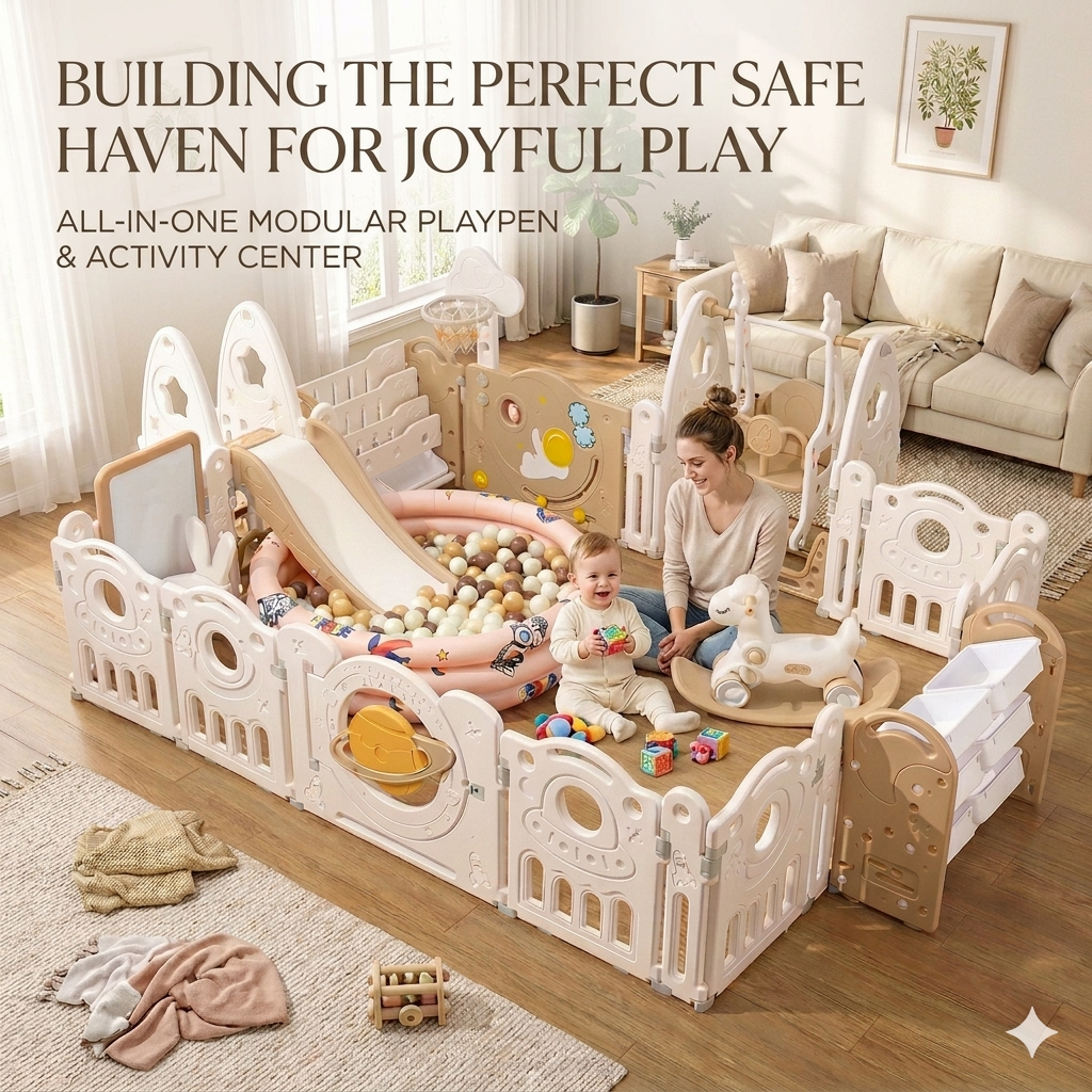 Multi-Combination Luxury Baby Play Yard Safety Plastic Fence Kids Large Playpen Portable Playground For Children Indoor