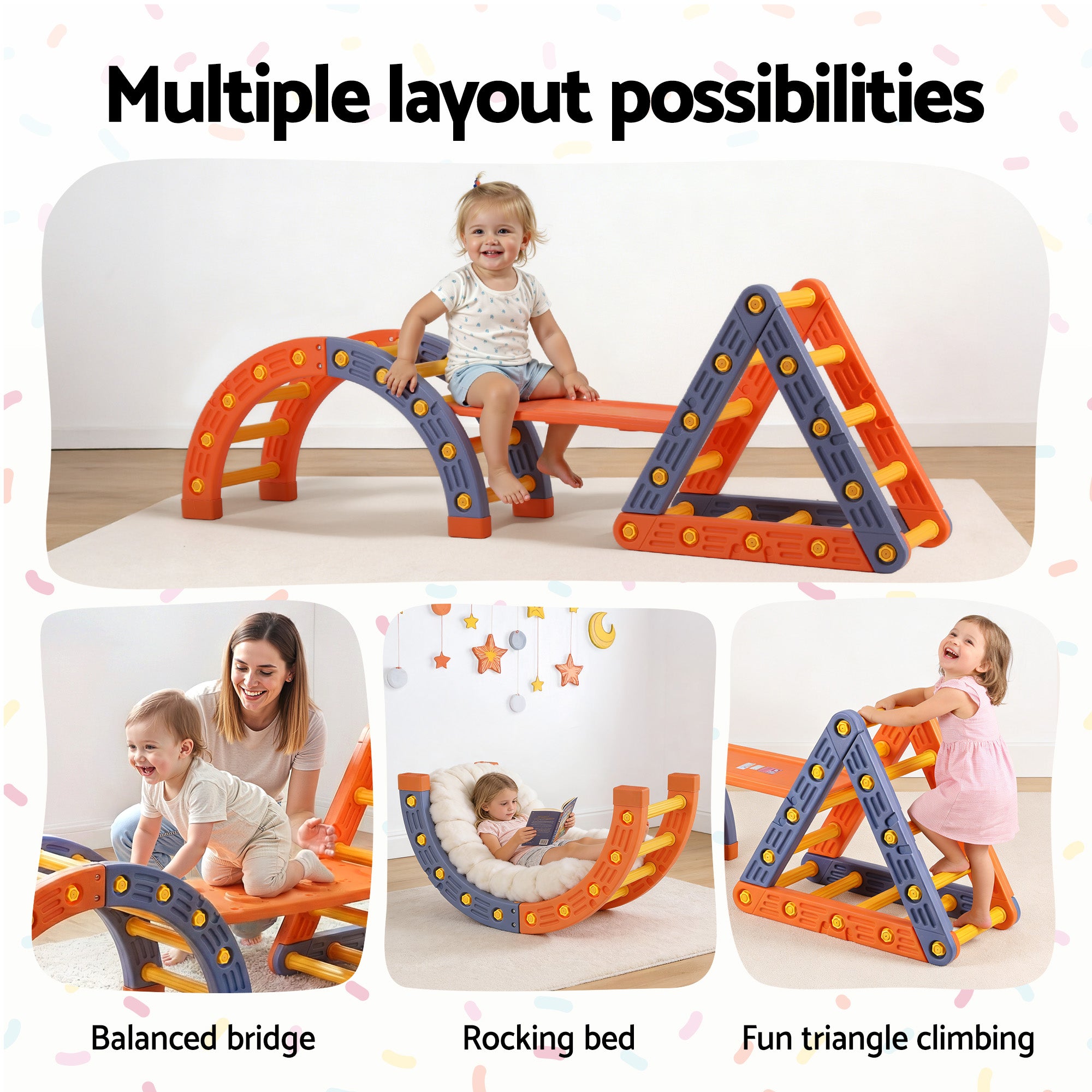 Keezi Versatile Toddler Climber Playset – Multi-Function Slide & Balance Set