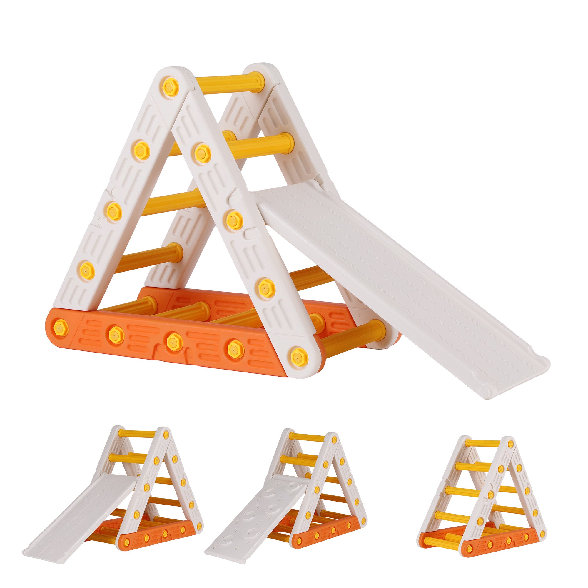 Keezi Versatile Toddler Climber Playset – Slide & Triangle Climbing Set