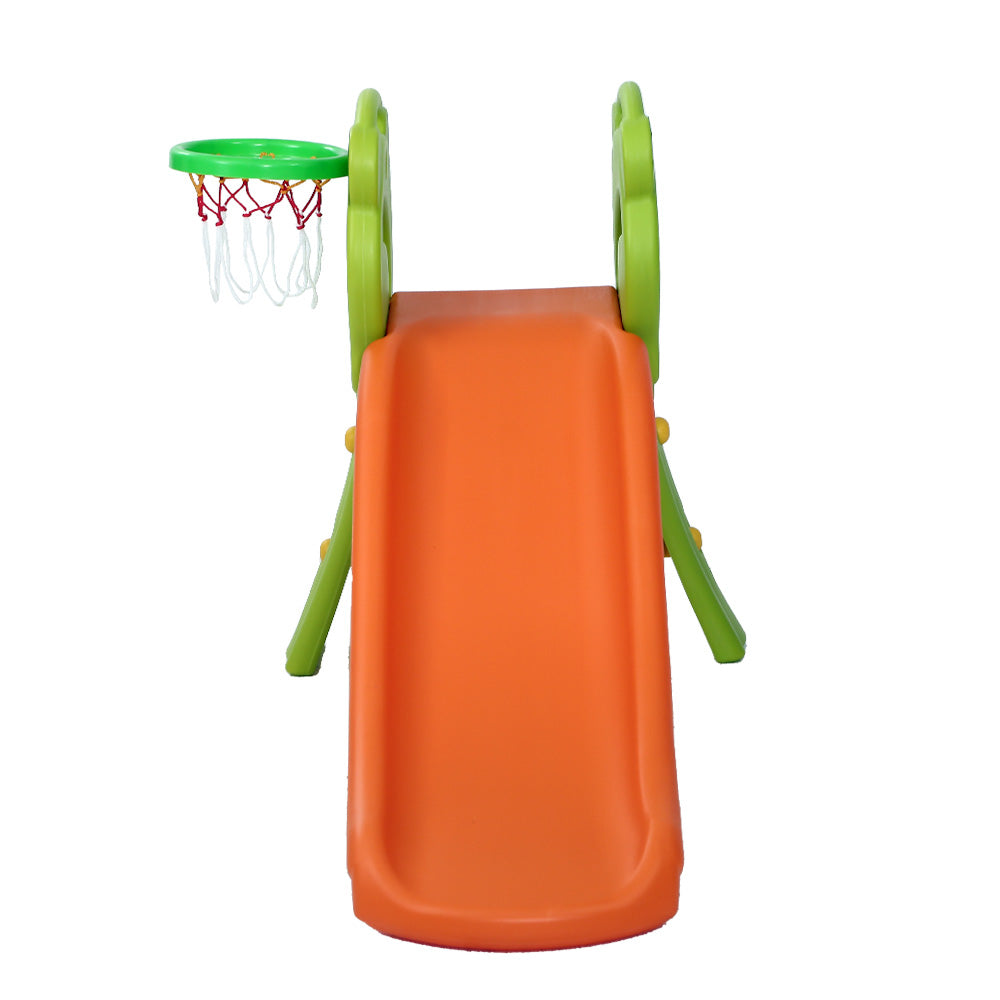 Keezi Panda 2-in-1 Kids Slide & Basketball Set