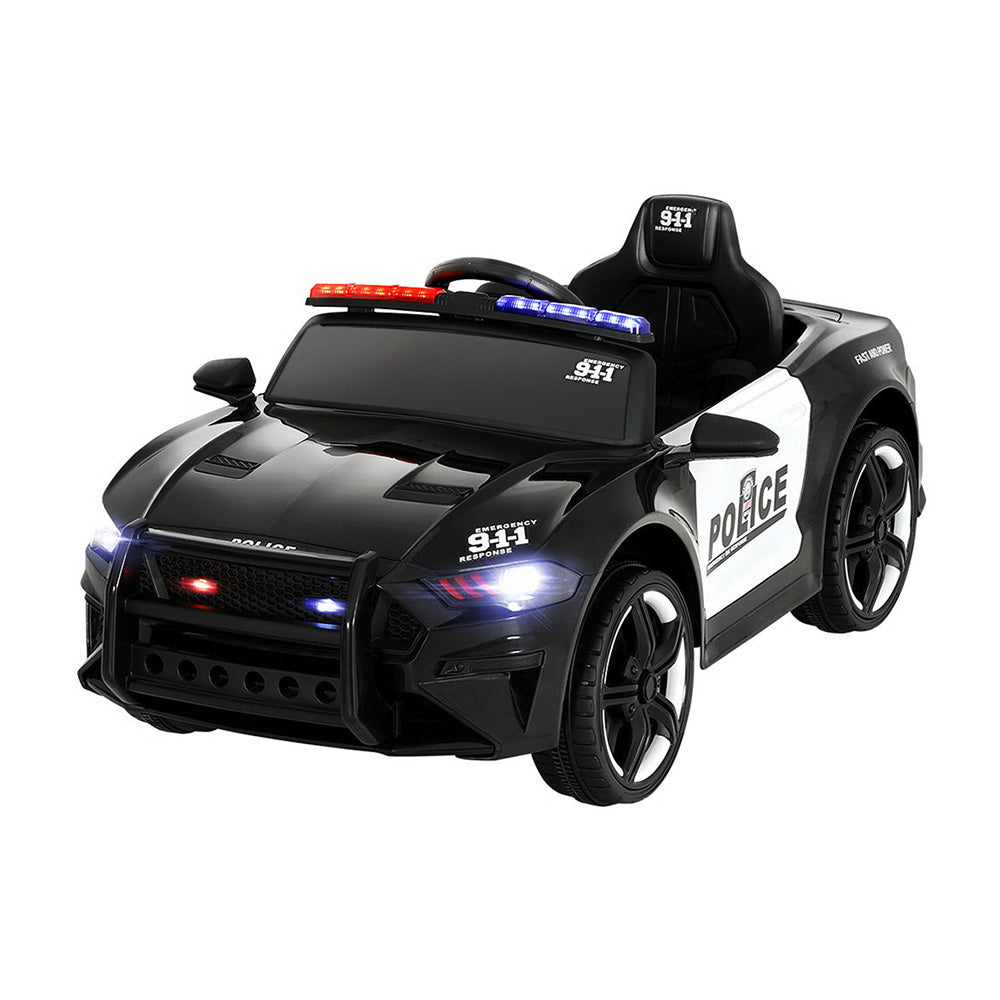 Rigo Kids Ride On Car Electric Patrol Police Cars Battery Powered Toys 12V Black