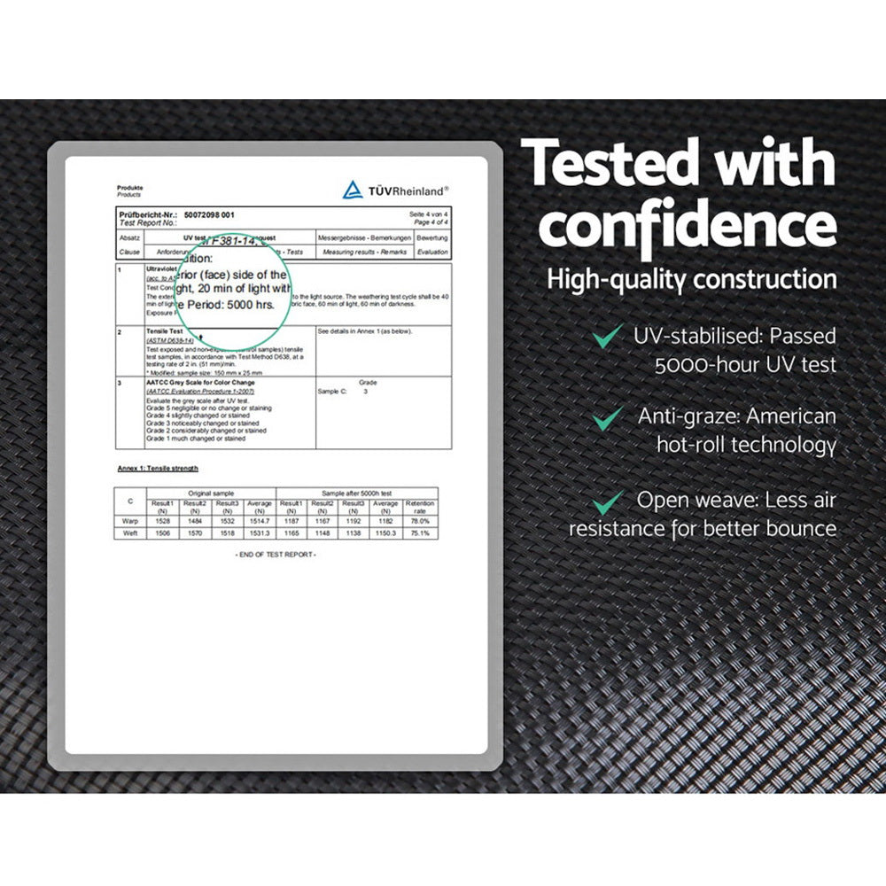 Everfit 8FT Trampoline for Kids w/ Ladder Enclosure Safety Net Pad Gift Round - Micky Mart