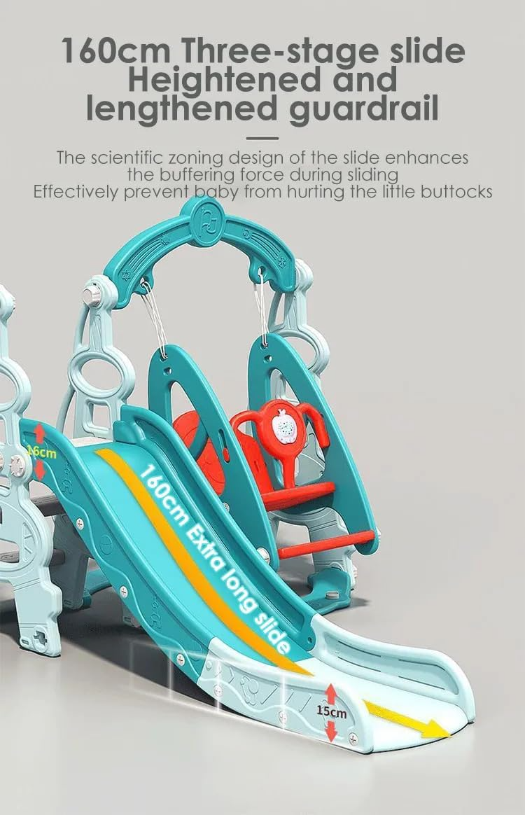 Kids Slide Swing Set Outdoor Toys Playground Activity Basketball Hoop