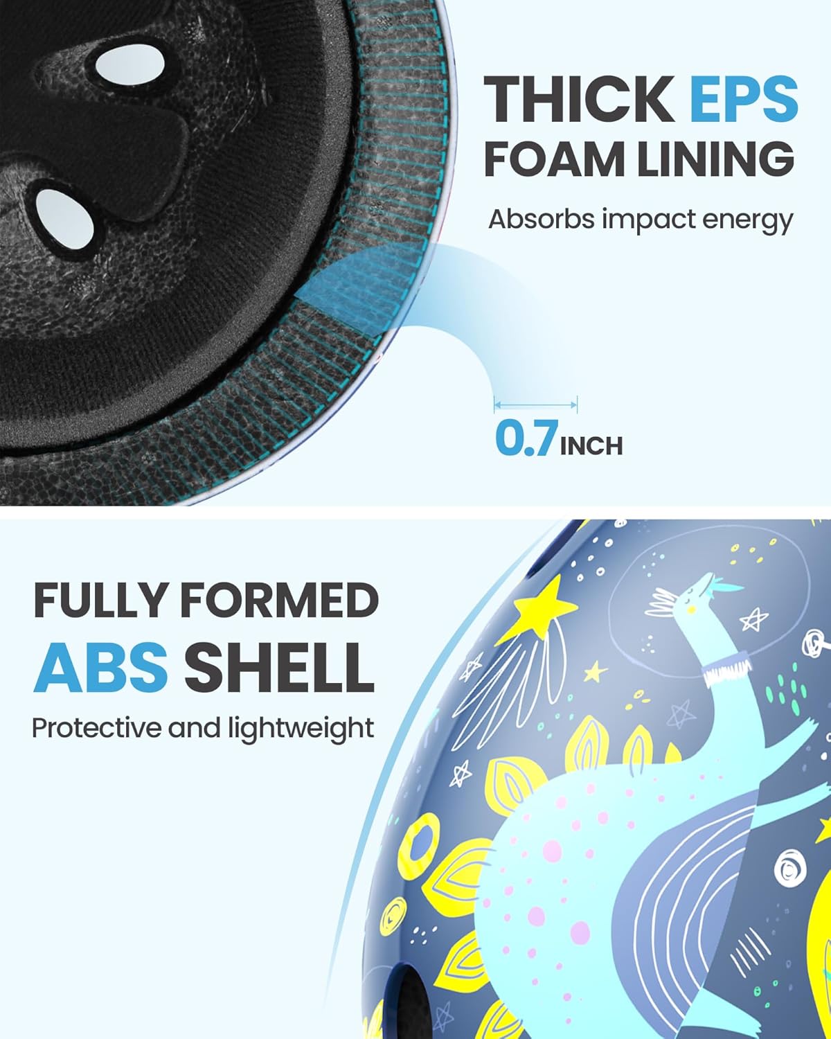 OutdoorMaster Oryx Kids Bike Helmet – Dinoverse Madness (Medium 52–56cm)