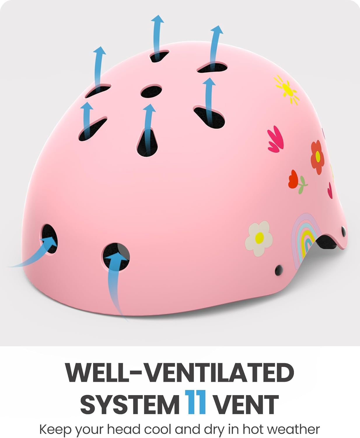 OutdoorMaster Oryx Kids Bike Helmet β Pink Flower (Large 56β60cm)