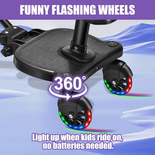 Stroller Ride-On Board With Removable Seat – Smooth, Safe & Family-Friendly - Luminous wheel