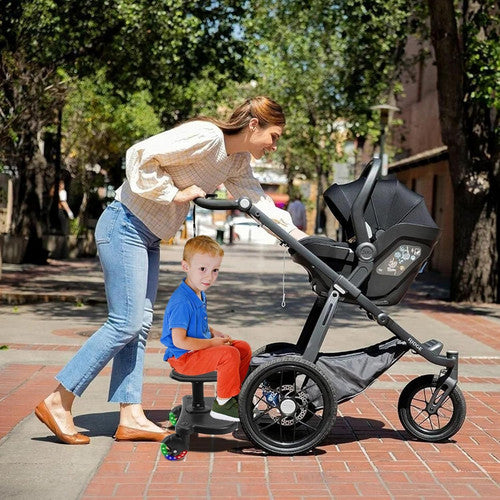 Stroller Ride-On Board With Removable Seat – Smooth, Safe & Family-Friendly - Luminous wheel