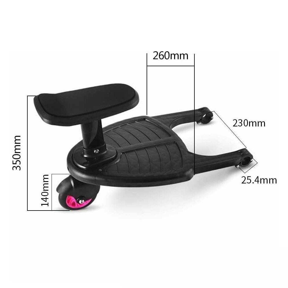 Universal Toddler Stroller Standing Board – 360° Swivel Wheel & Suspension