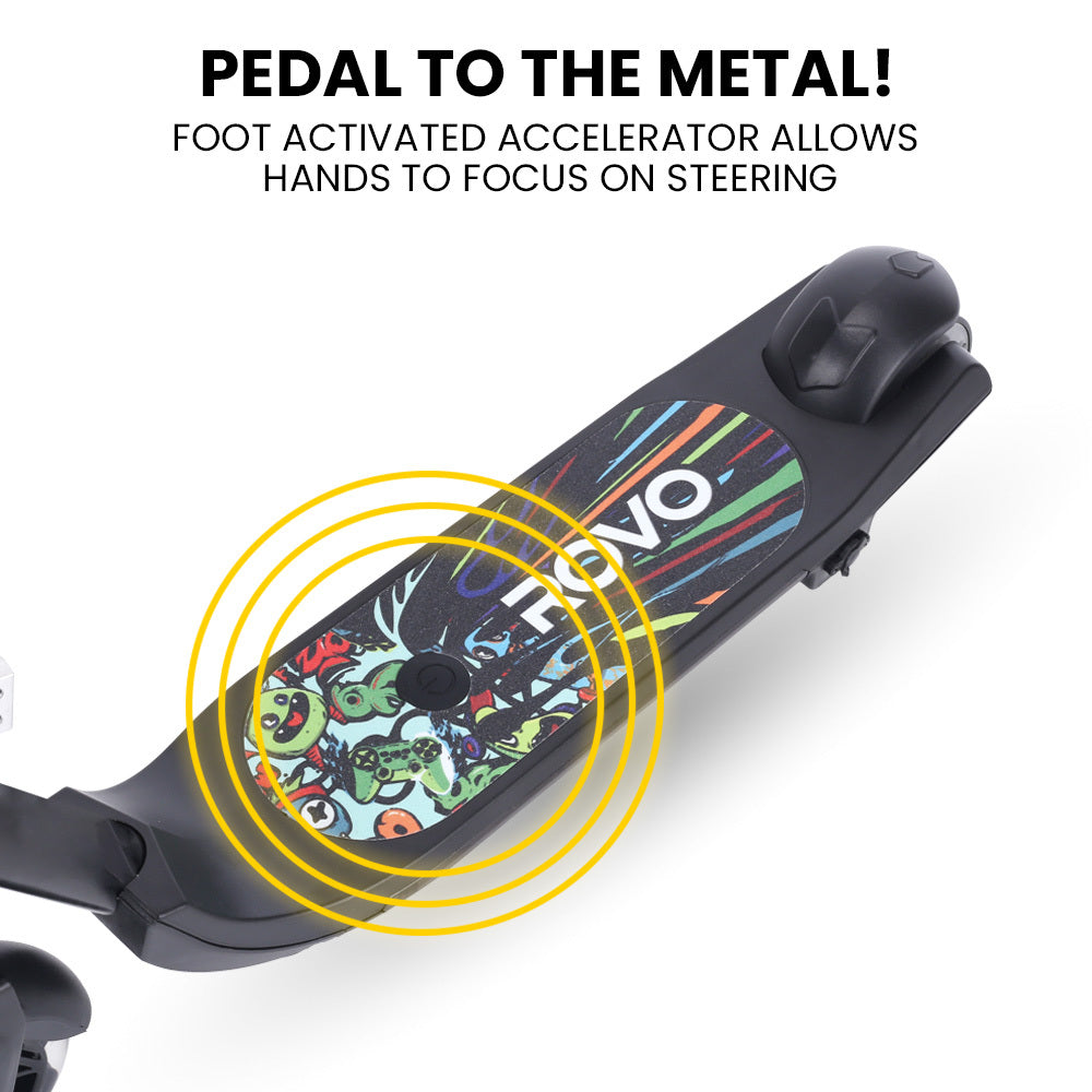 ROVO KIDS WhizKid Electric Scooter, Ages 5-11, Adjustable Height, Lithium Battery, Brushless Motor, Black - Micky Mart