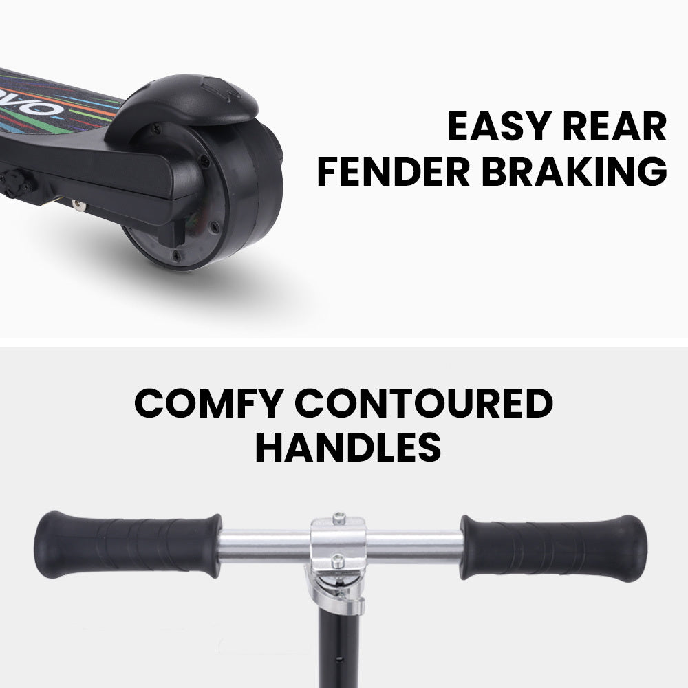 ROVO KIDS WhizKid Electric Scooter, Ages 5-11, Adjustable Height, Lithium Battery, Brushless Motor, Black - Micky Mart