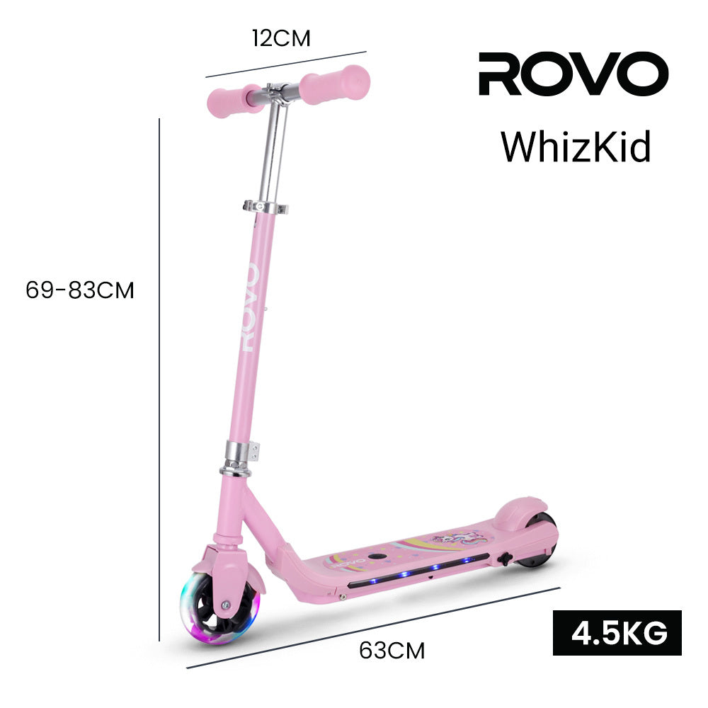 ROVO KIDS WhizKid Electric Scooter, Ages 5-11, Adjustable Height, Lithium Battery, Brushless Motor, Pink - Micky Mart