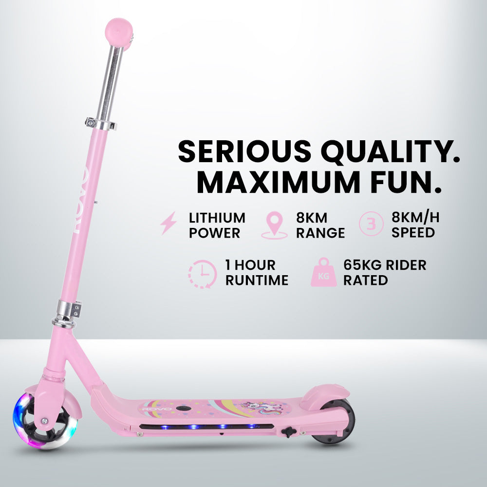 ROVO KIDS WhizKid Electric Scooter, Ages 5-11, Adjustable Height, Lithium Battery, Brushless Motor, Pink - Micky Mart