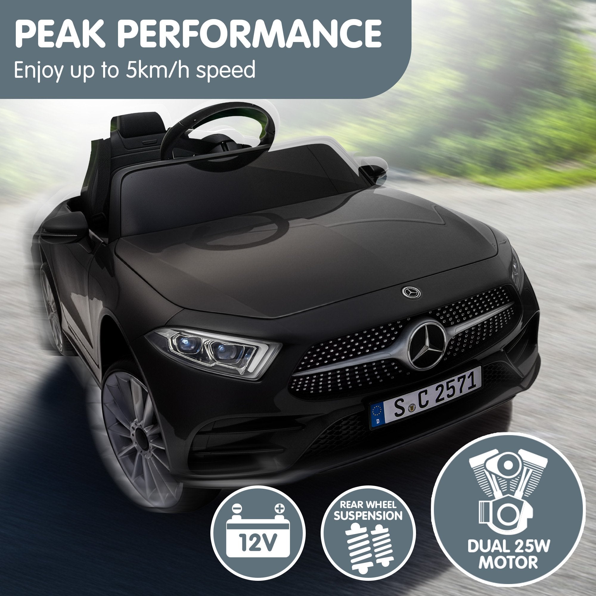 Kahuna Mercedes Benz CLS 350 Kids Electric Ride On Car with Remote Control - Black