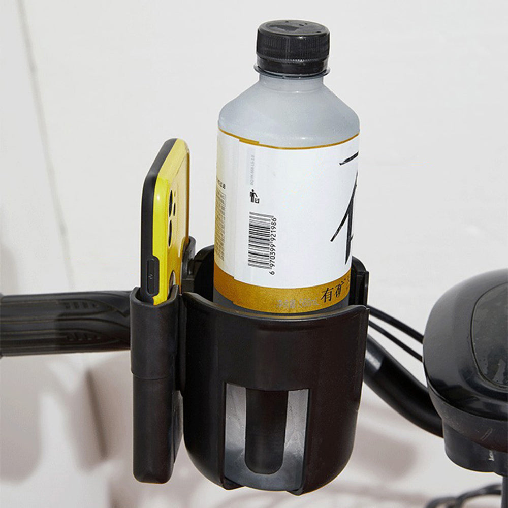 Universal 2-in-1 Stroller Cup Holder & Phone Mount | 360° Rotation - White