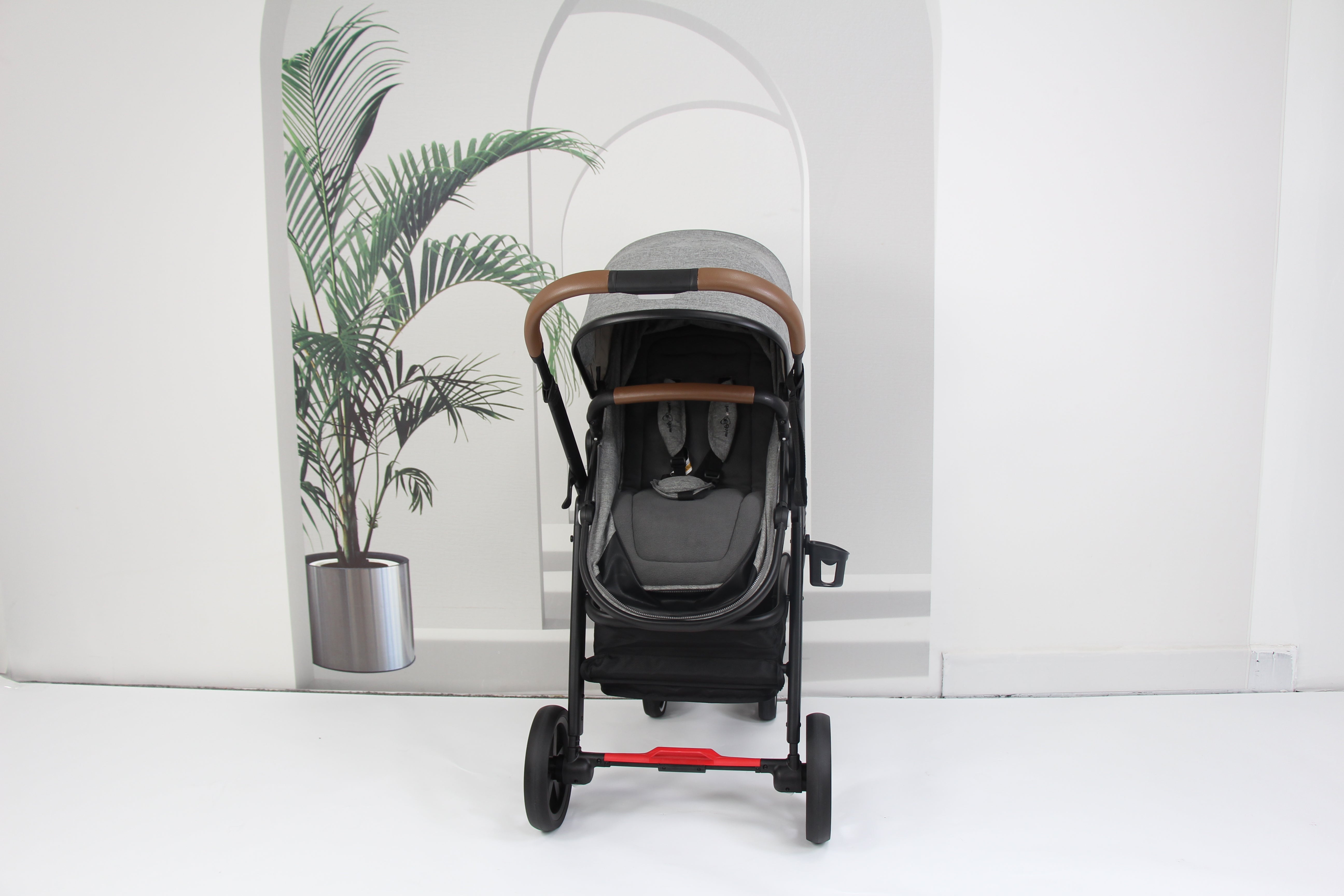 Baby pram / stroller 2 in 1 convertible - grey - Micky Mart