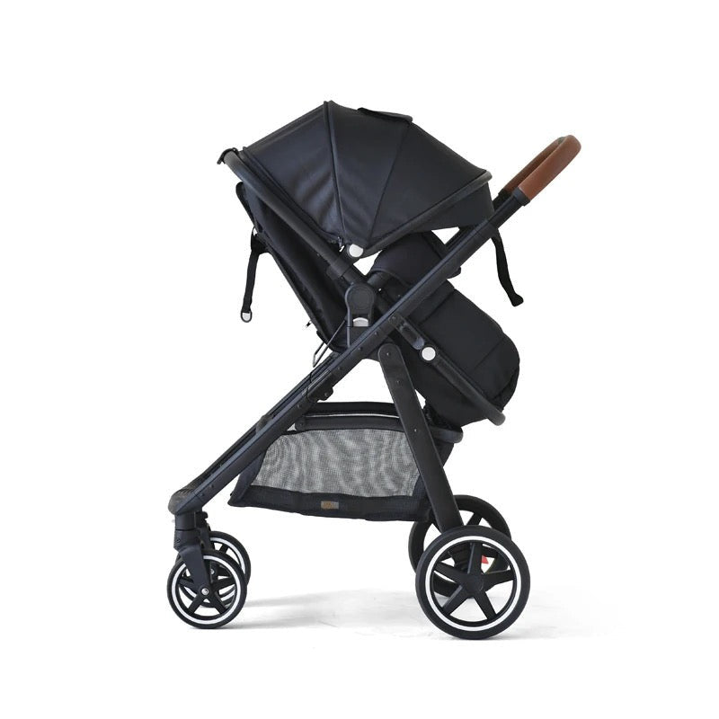 Baby pram / Stroller 2 in 1 convertible bassinet -Black - Micky Mart