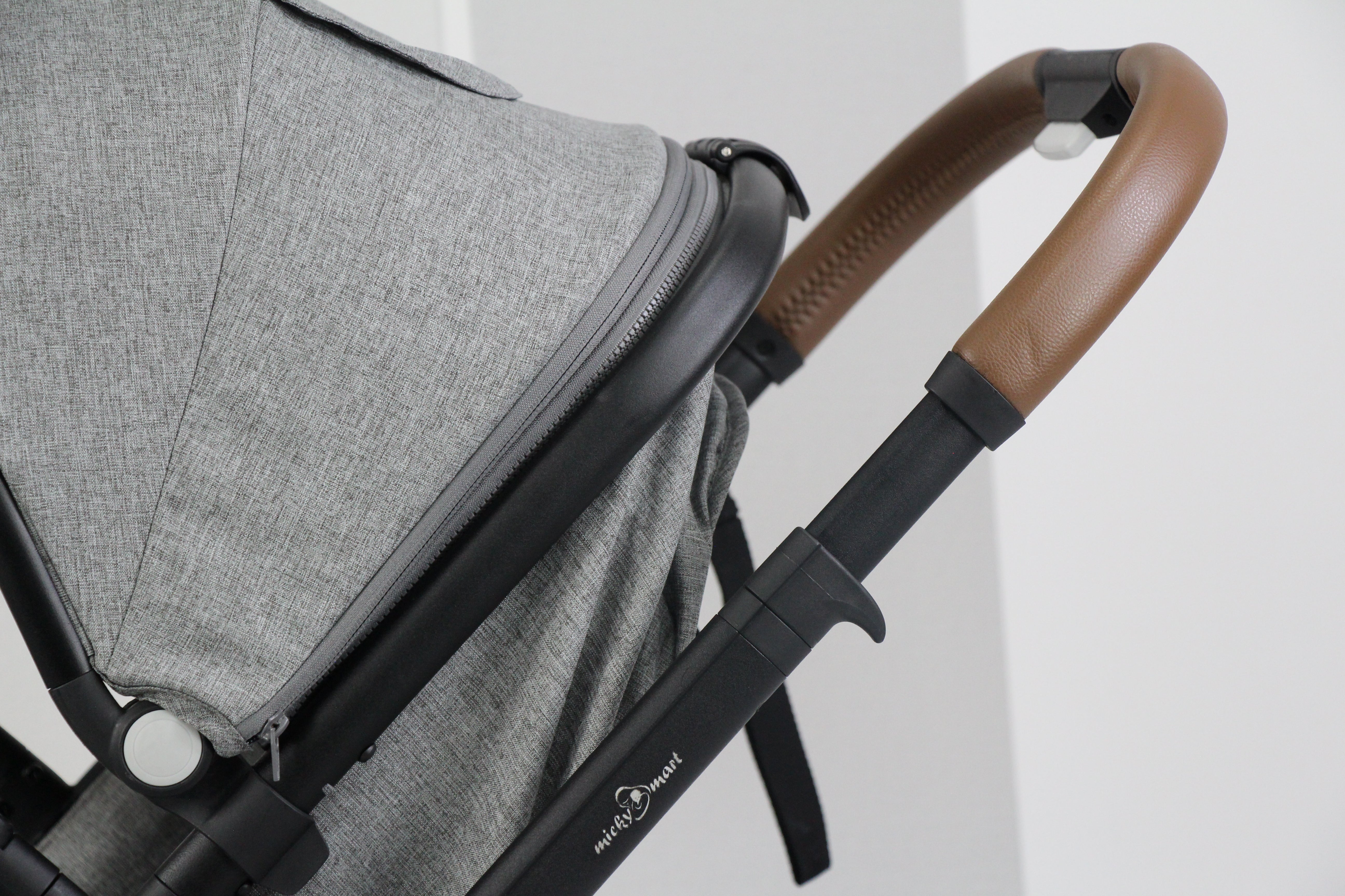 Baby pram / stroller 2 in 1 convertible - grey - Micky Mart