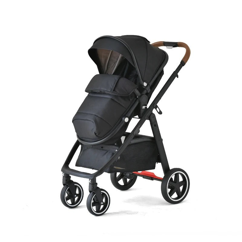 Baby pram / Stroller 2 in 1 convertible bassinet -Black - Micky Mart