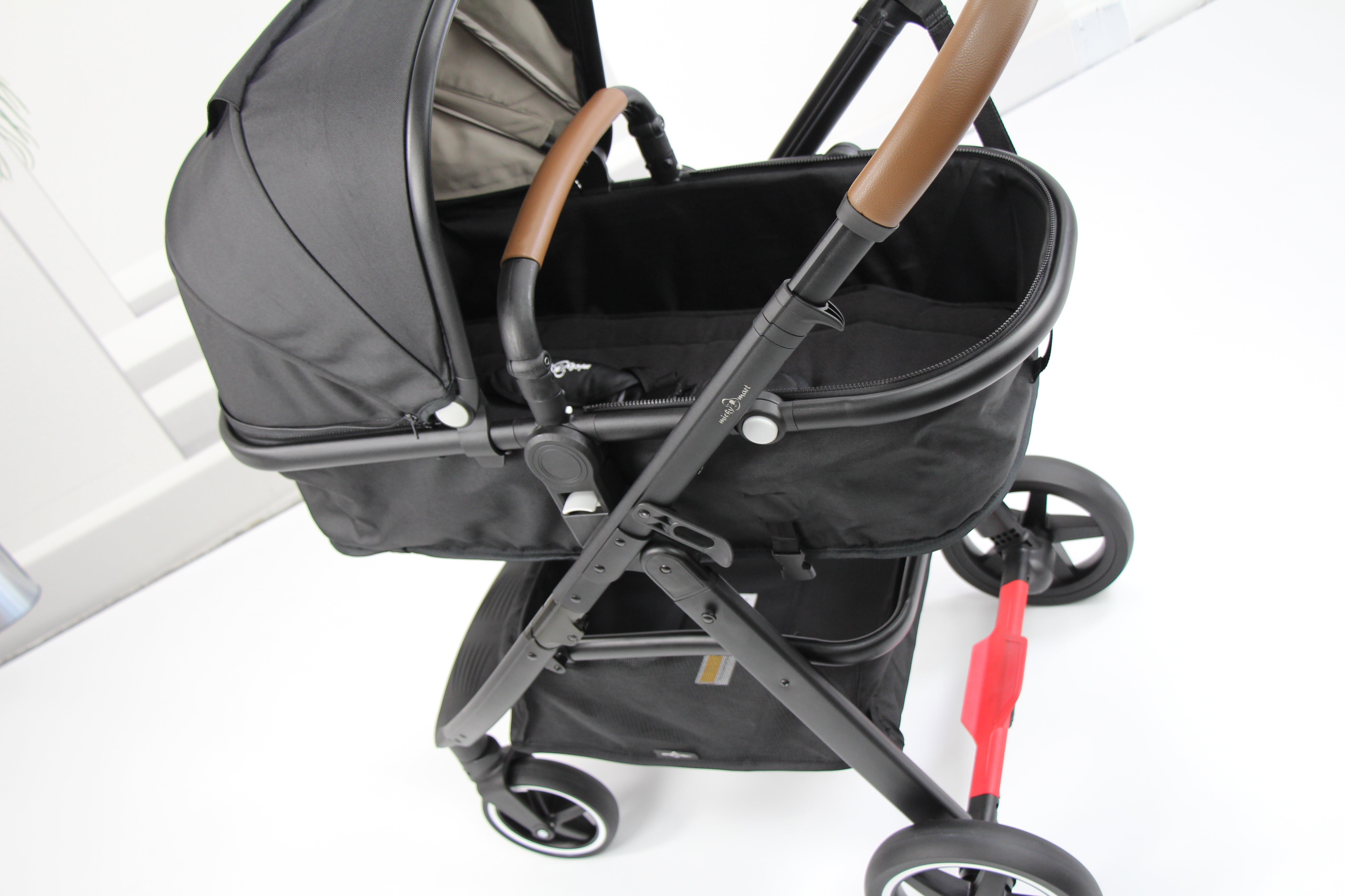 Baby pram / Stroller 2 in 1 convertible bassinet -Black - Micky Mart