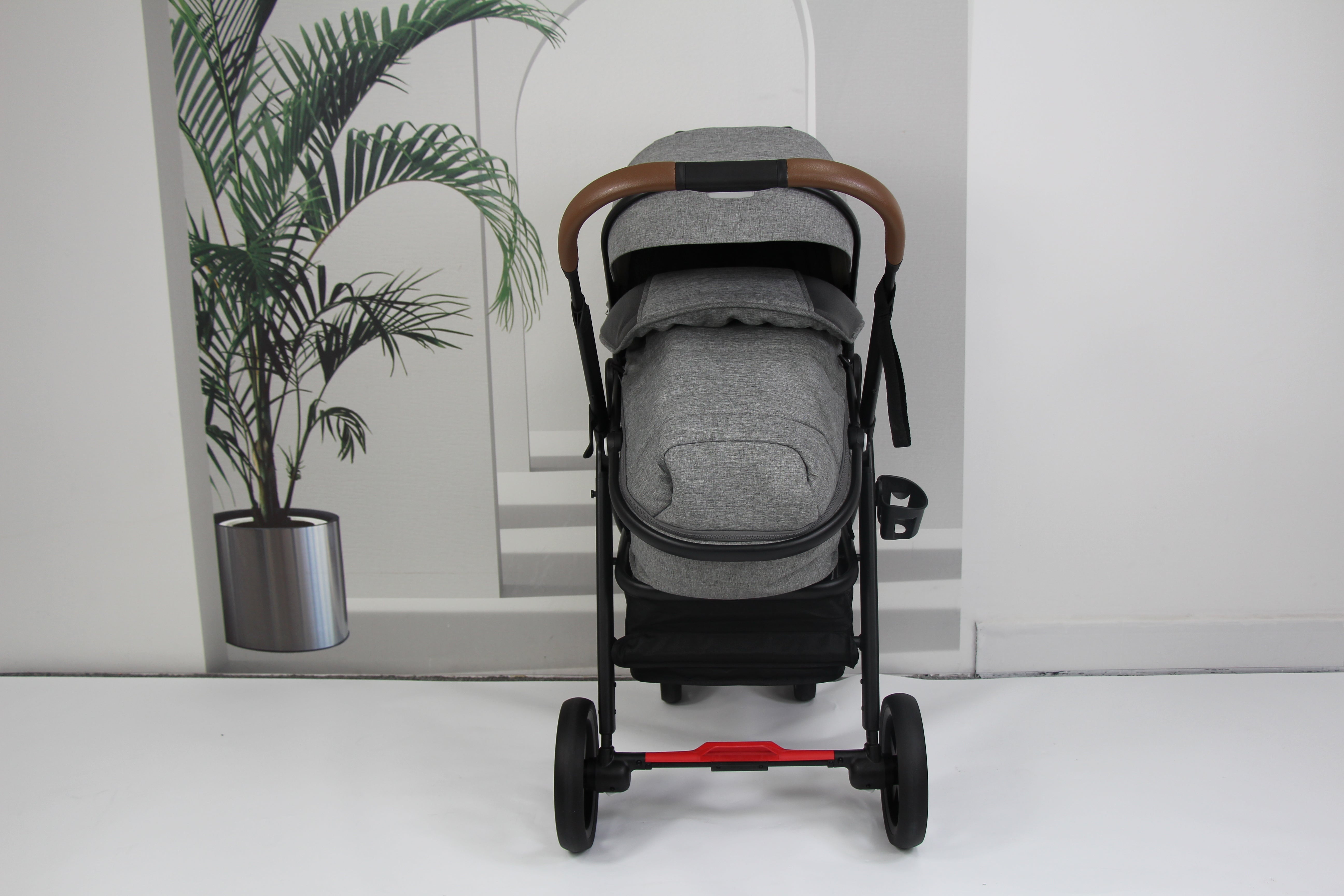 Baby pram / stroller 2 in 1 convertible - grey - Micky Mart
