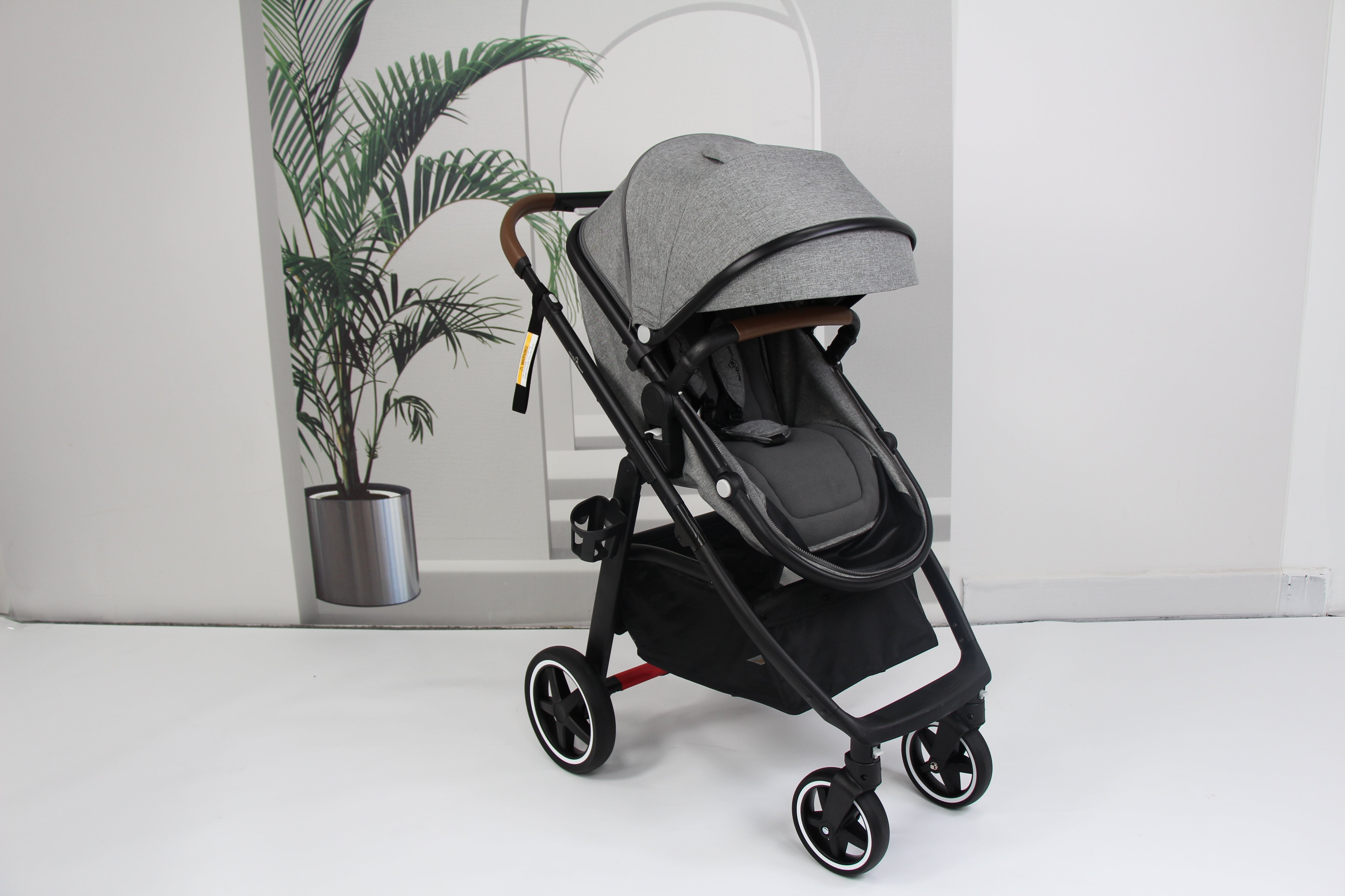 Baby pram / stroller 2 in 1 convertible - grey - Micky Mart