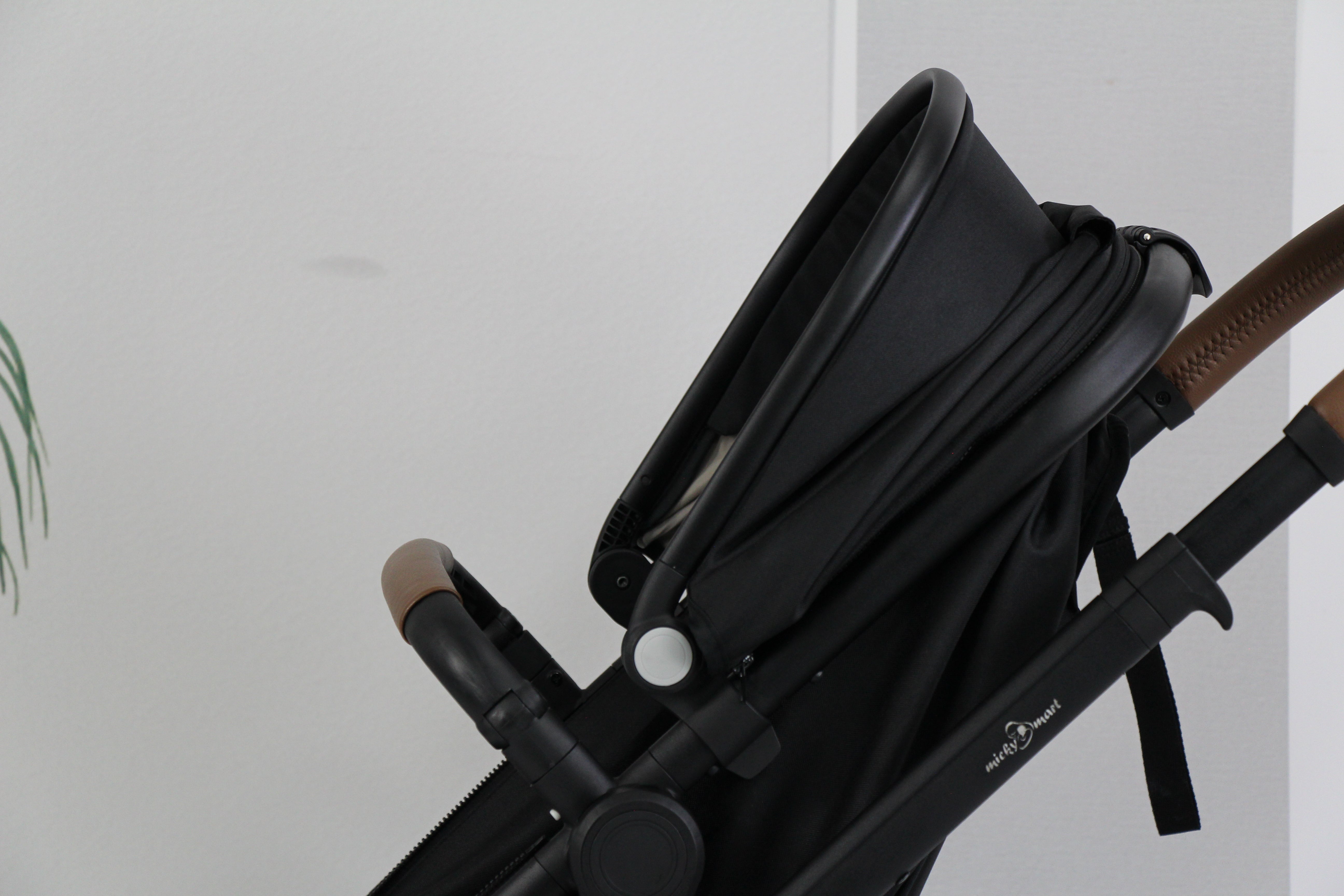 Baby pram / Stroller 2 in 1 convertible bassinet -Black - Micky Mart