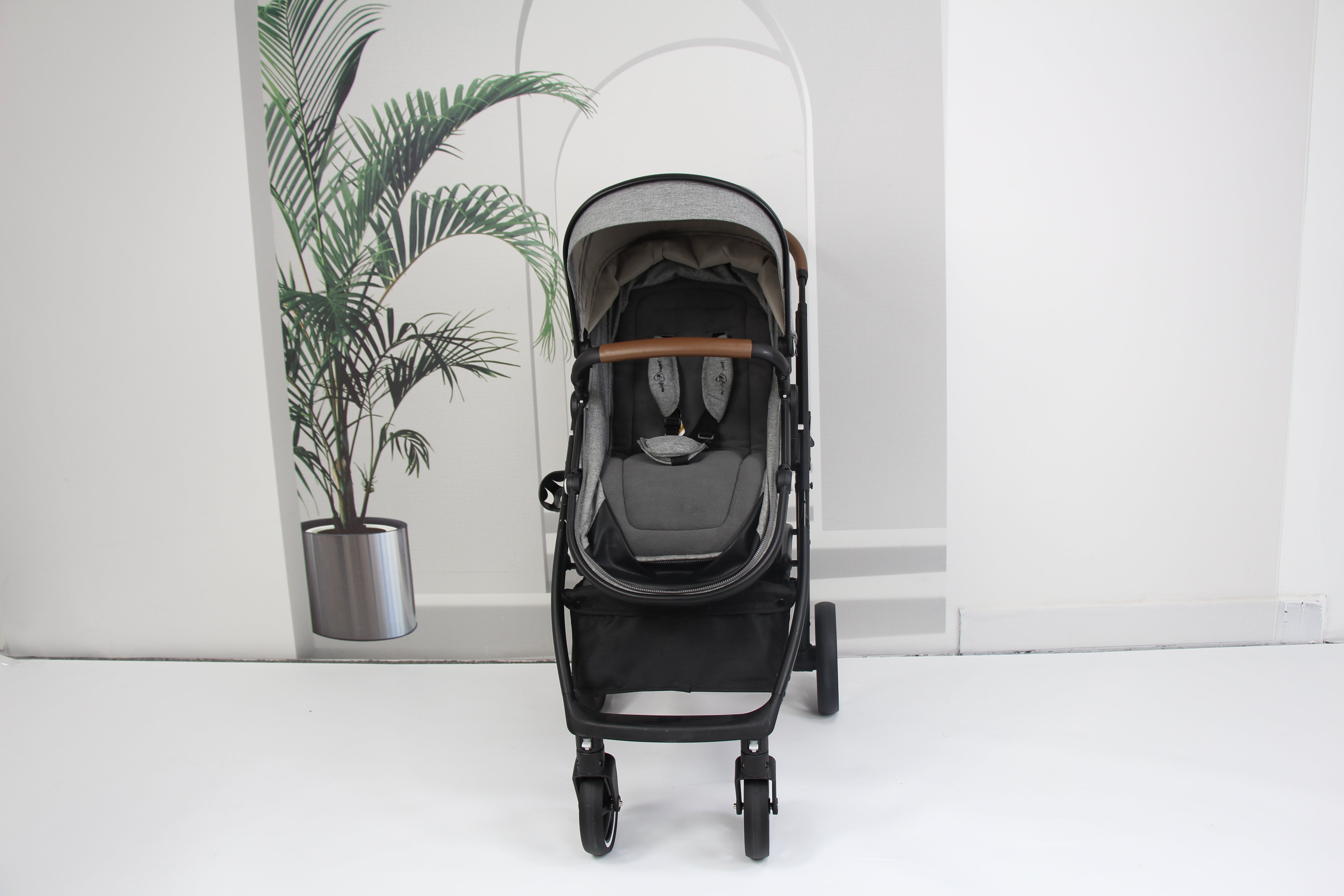 Baby pram / stroller 2 in 1 convertible - grey - Micky Mart