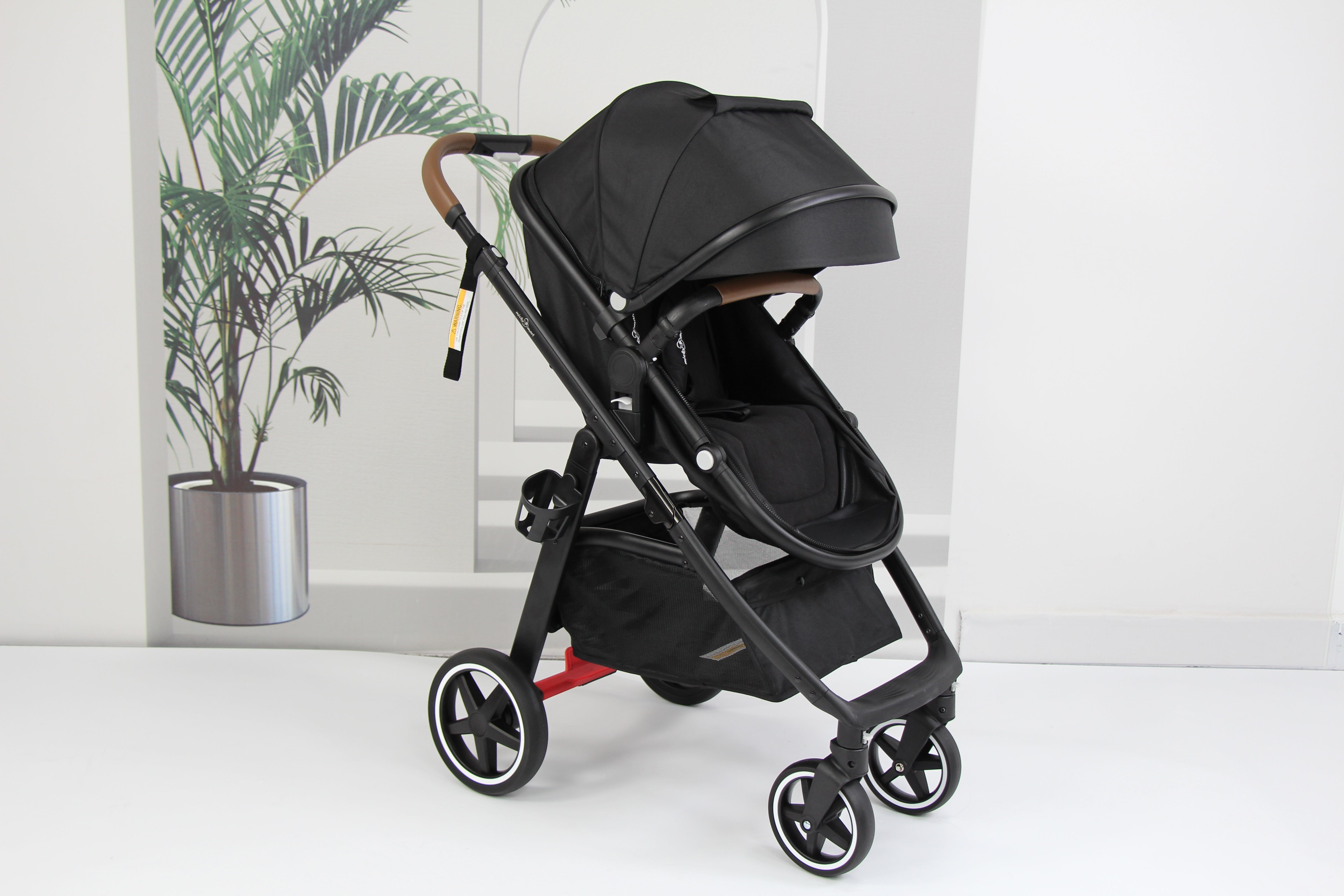 Baby pram / Stroller 2 in 1 convertible bassinet -Black - Micky Mart