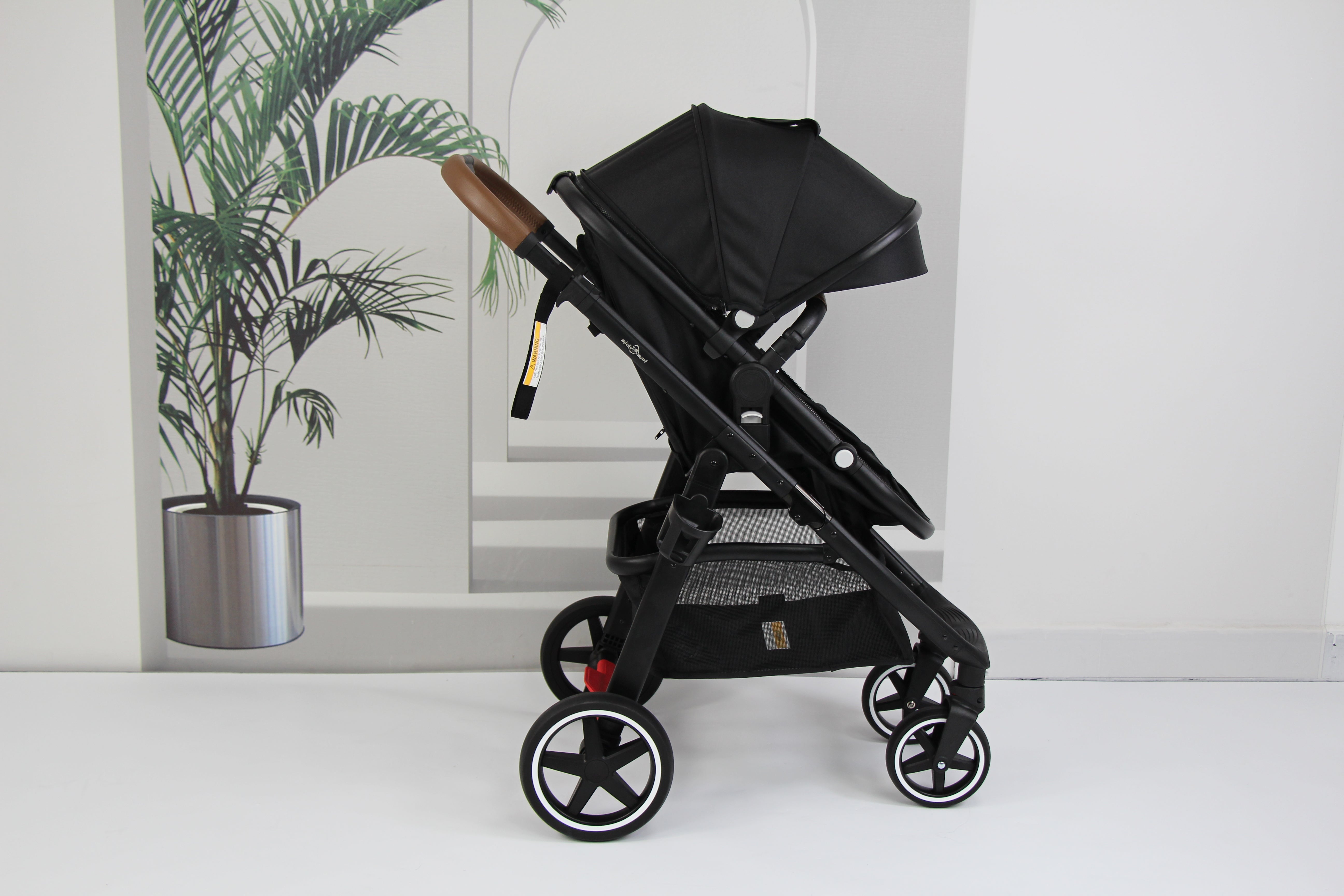 Baby pram / Stroller 2 in 1 convertible bassinet -Black - Micky Mart