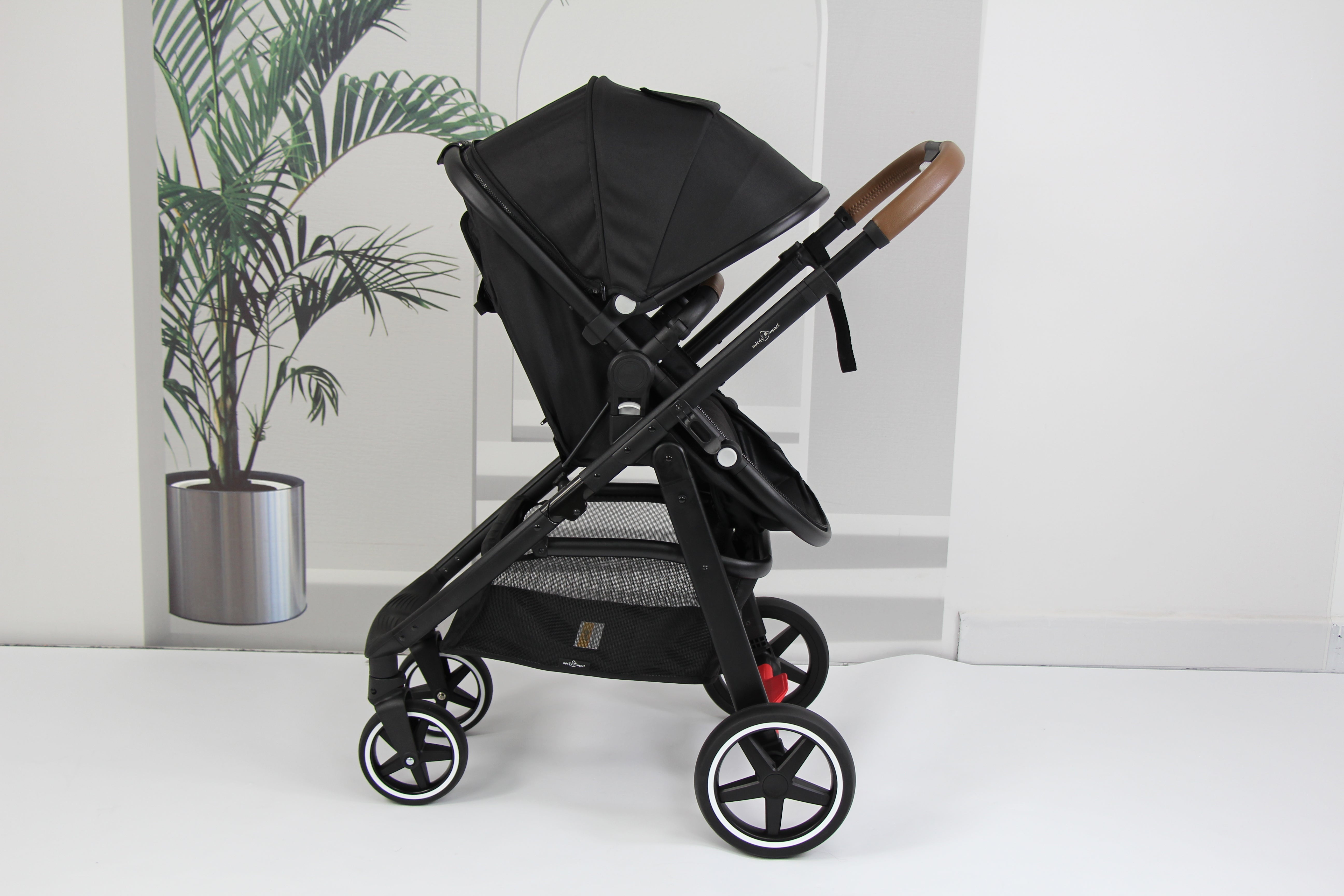 Baby pram / Stroller 2 in 1 convertible bassinet -Black - Micky Mart