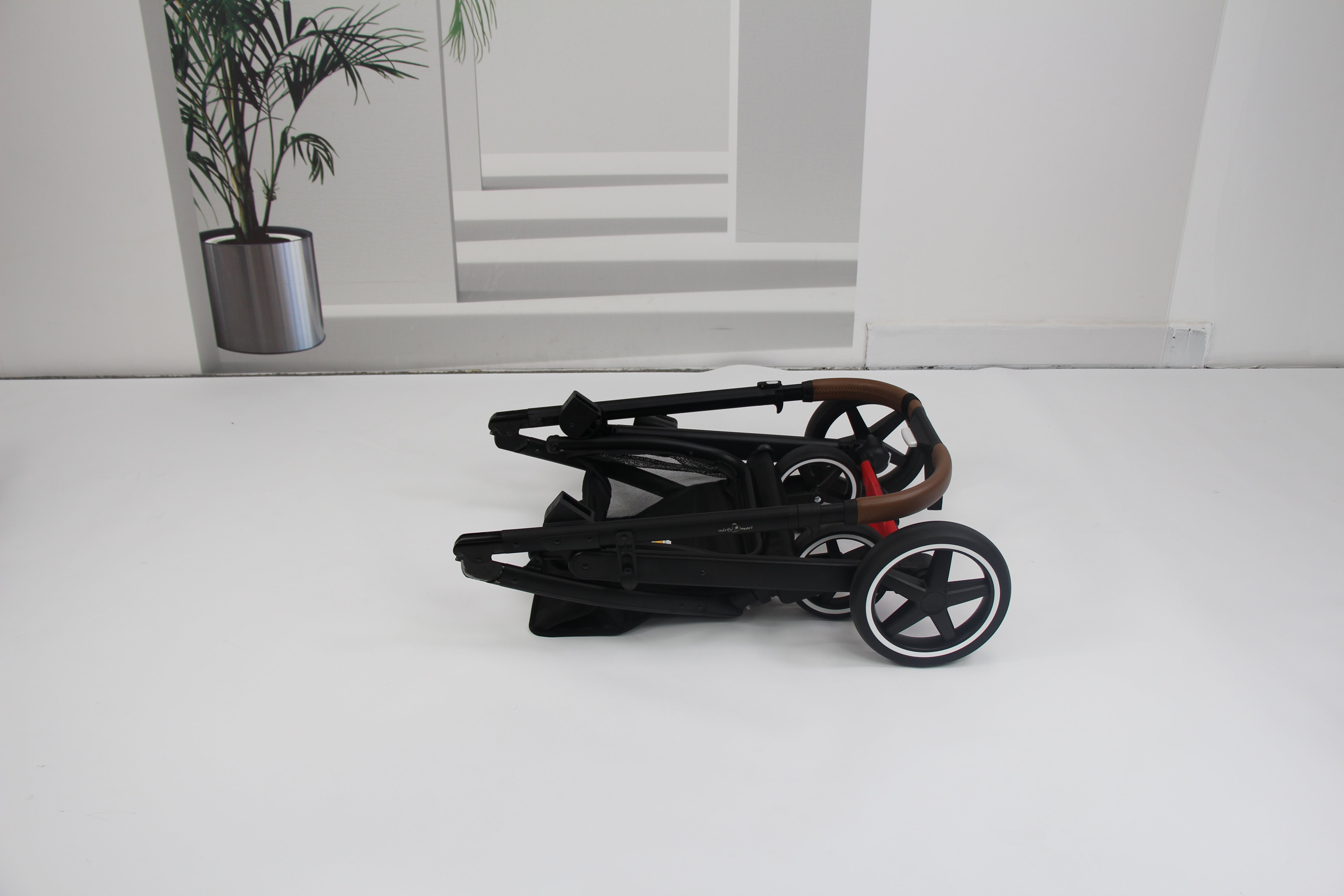 Baby pram / stroller 2 in 1 convertible - grey - Micky Mart