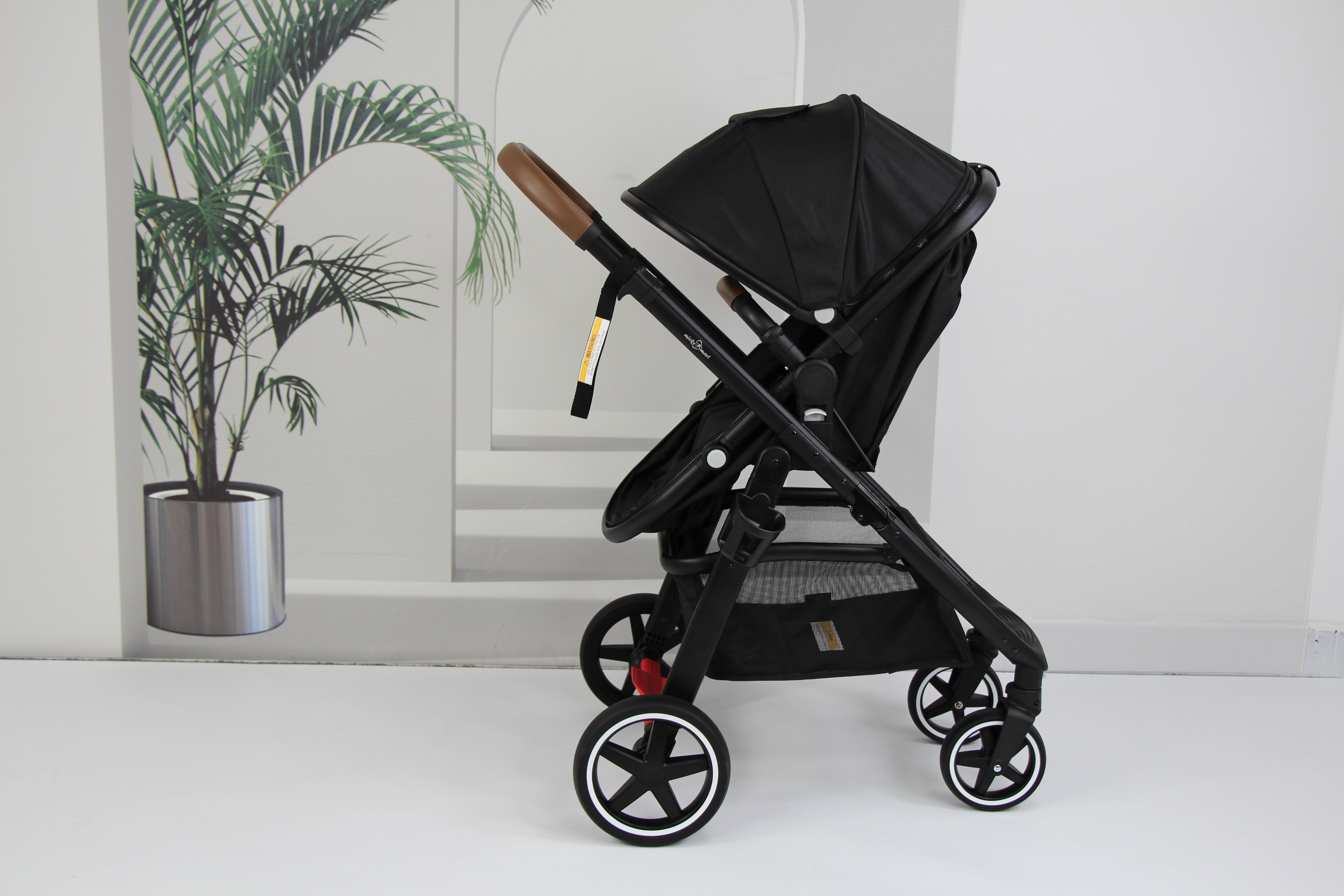 Baby pram / Stroller 2 in 1 convertible bassinet -Black - Micky Mart