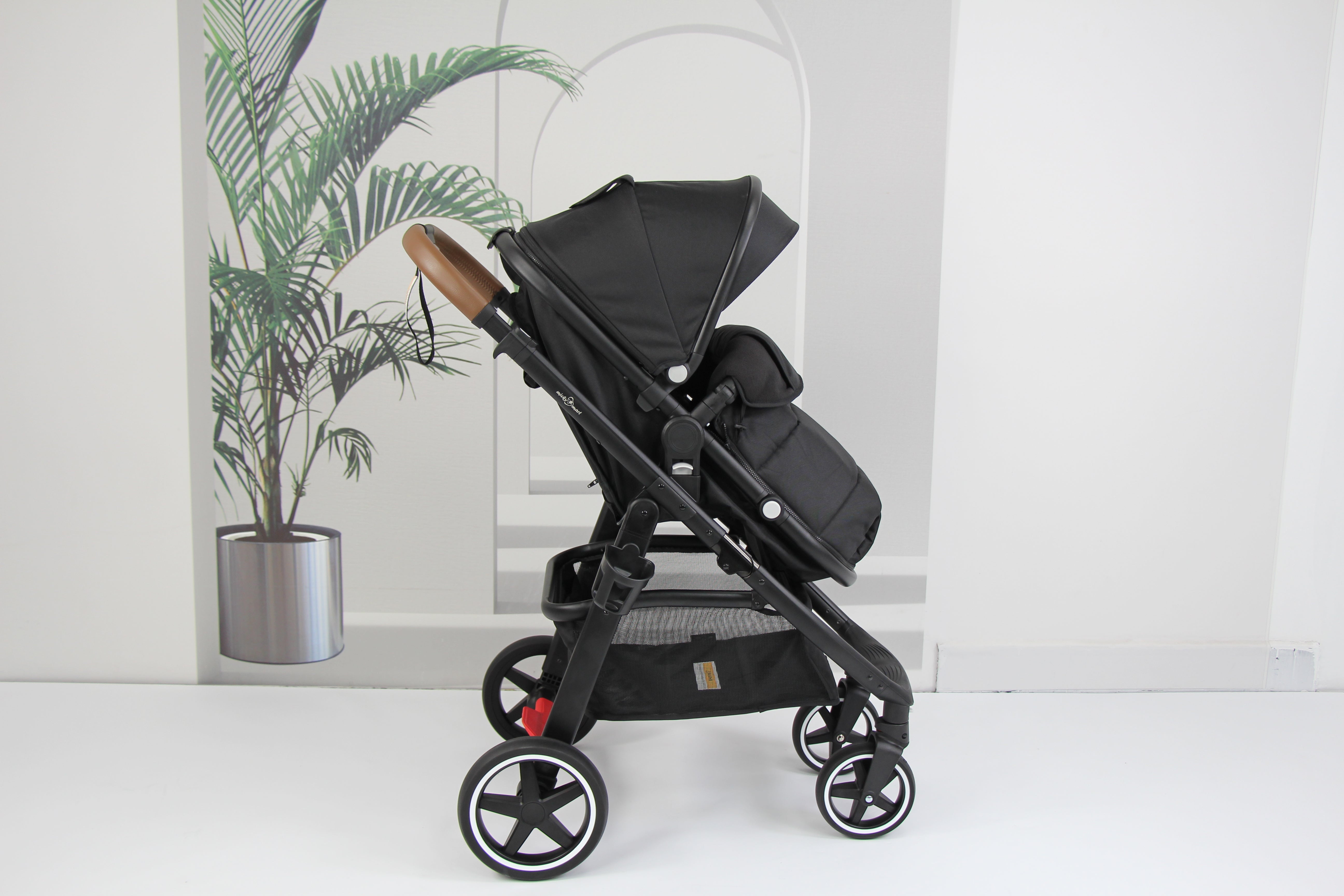 Baby pram / Stroller 2 in 1 convertible bassinet -Black - Micky Mart