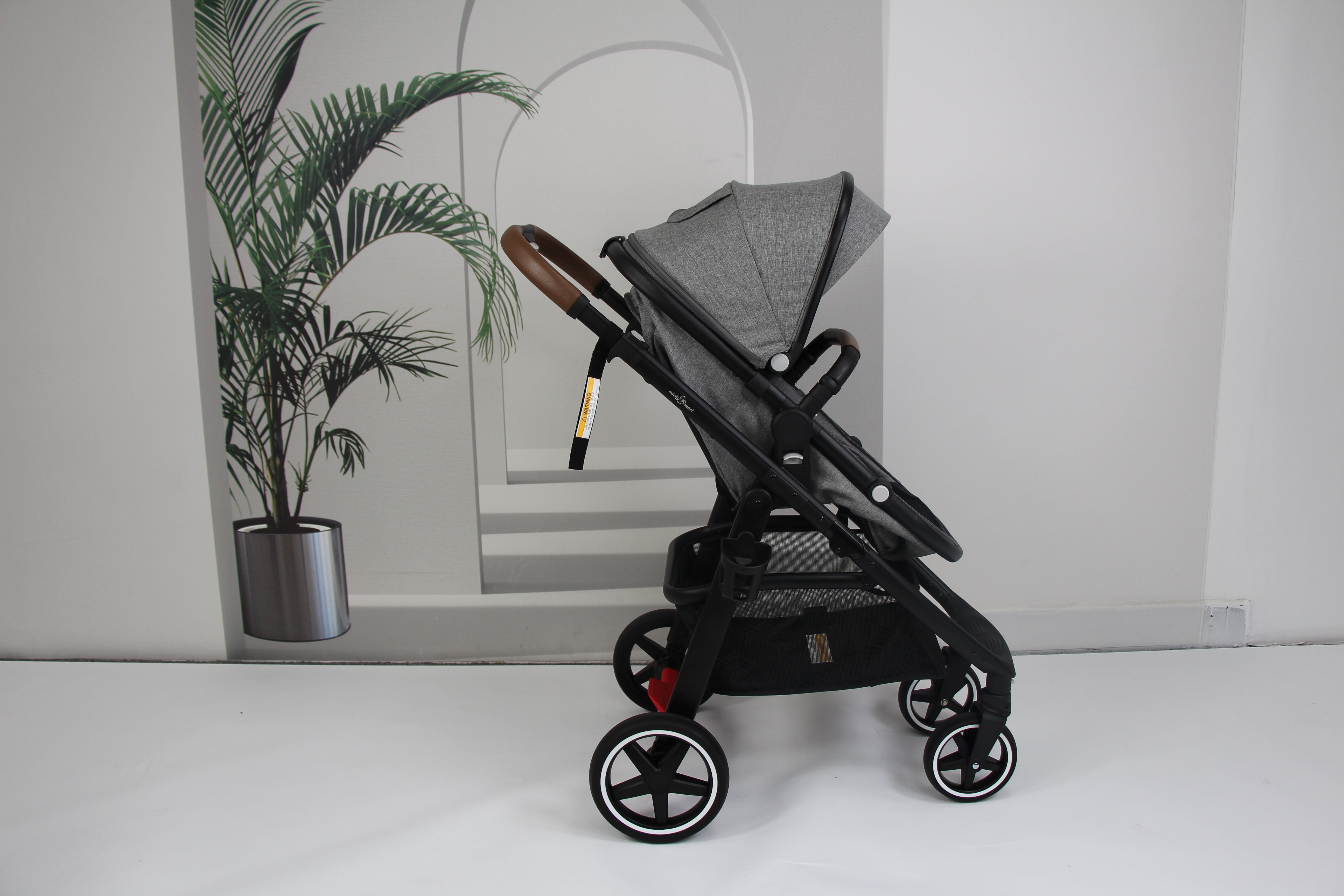 Baby pram / stroller 2 in 1 convertible - grey - Micky Mart
