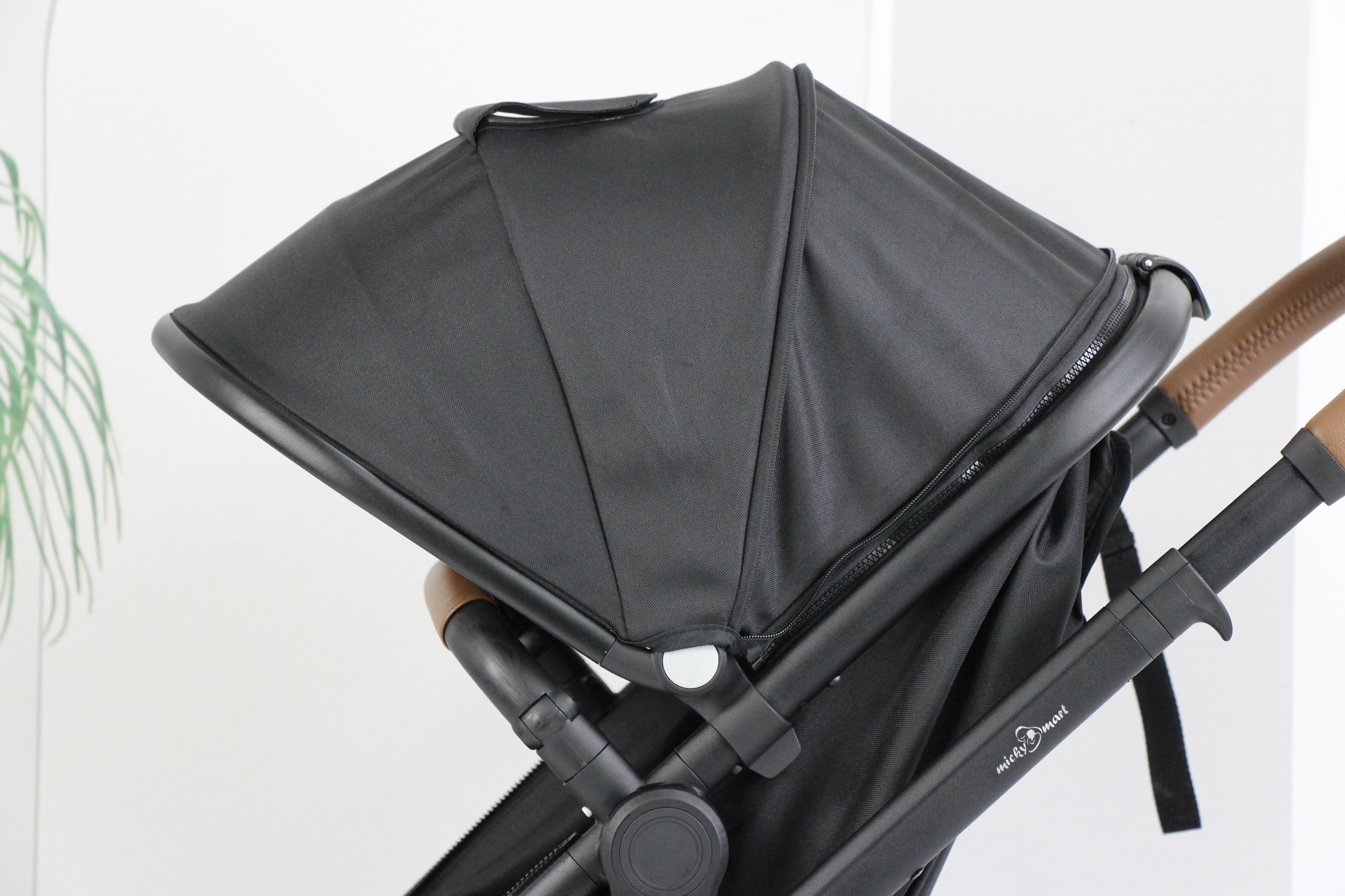 Baby pram / Stroller 2 in 1 convertible bassinet -Black - Micky Mart