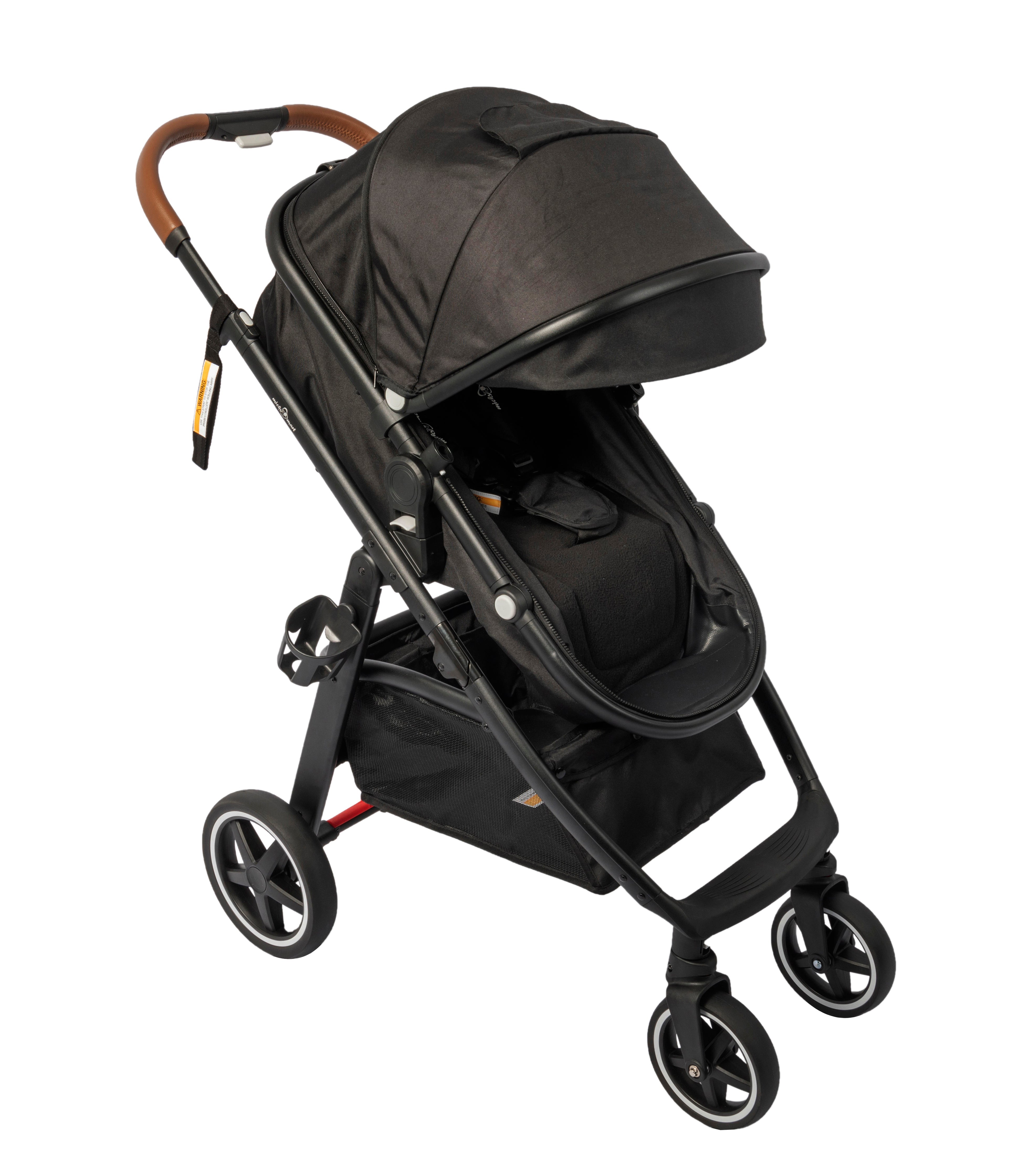 Baby pram / Stroller 2 in 1 convertible bassinet -Black - Micky Mart