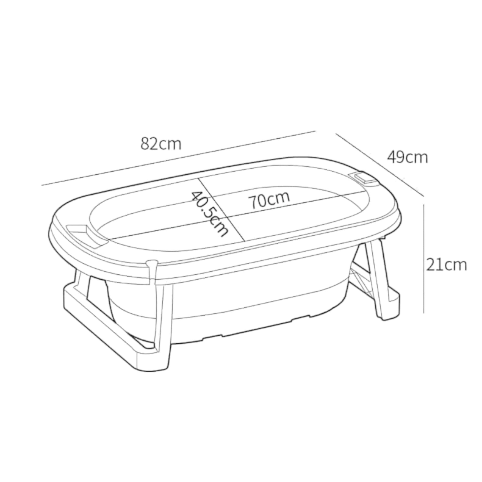 Foldable baby bathtub with smart temperature detection – compact and travel-friendly design