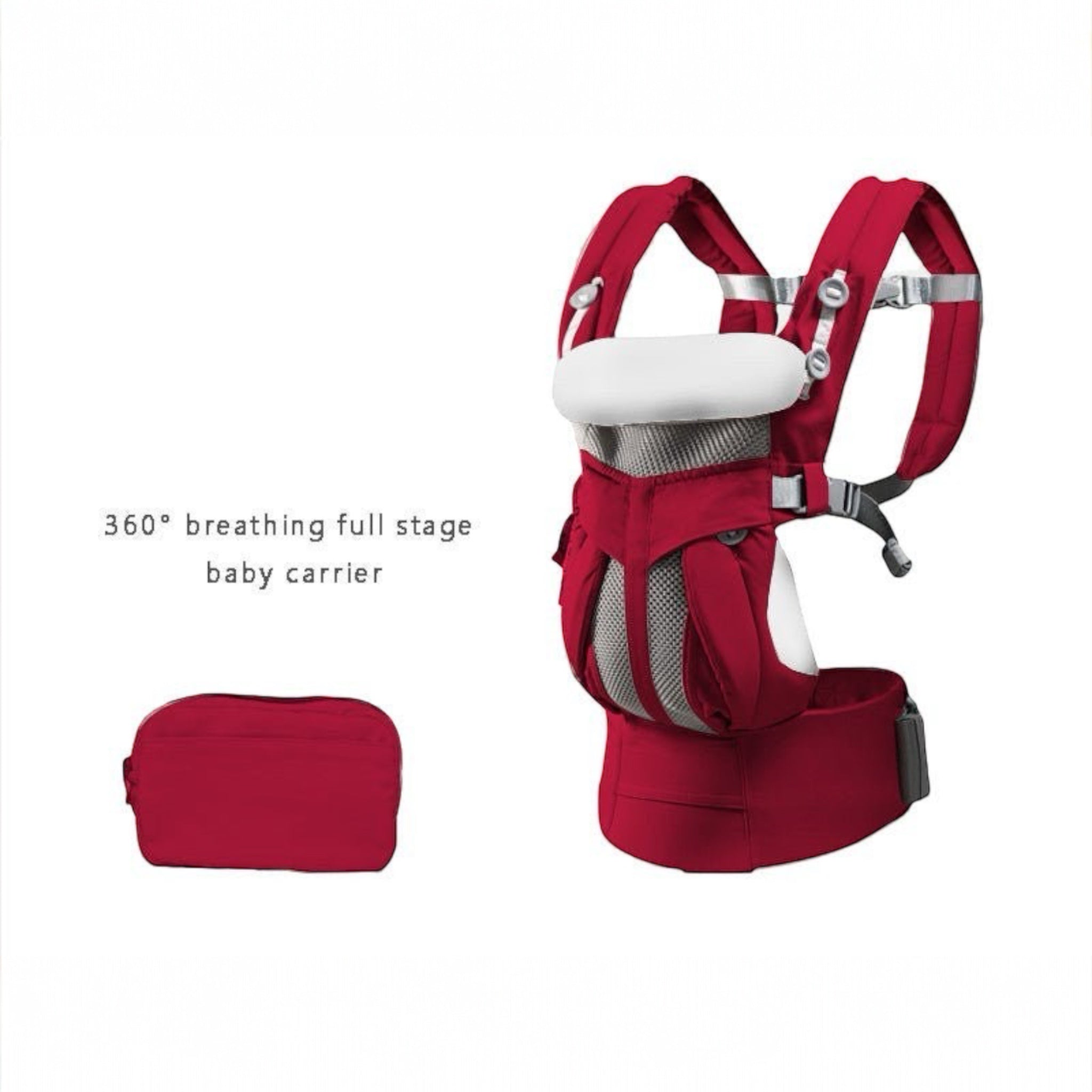 “Ergonomic kangaroo-style baby carrier sling with mesh panel – front or back carry”
