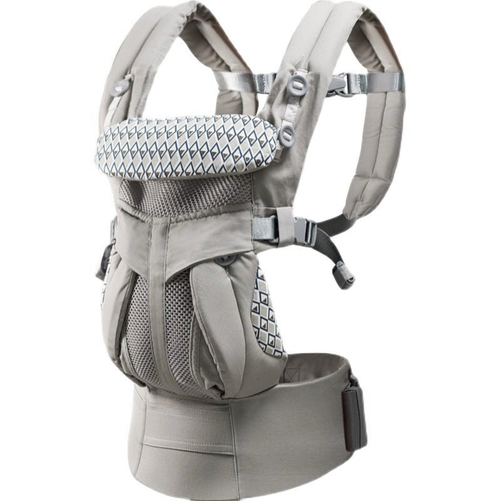 “Ergonomic kangaroo-style baby carrier sling with mesh panel – front or back carry”
