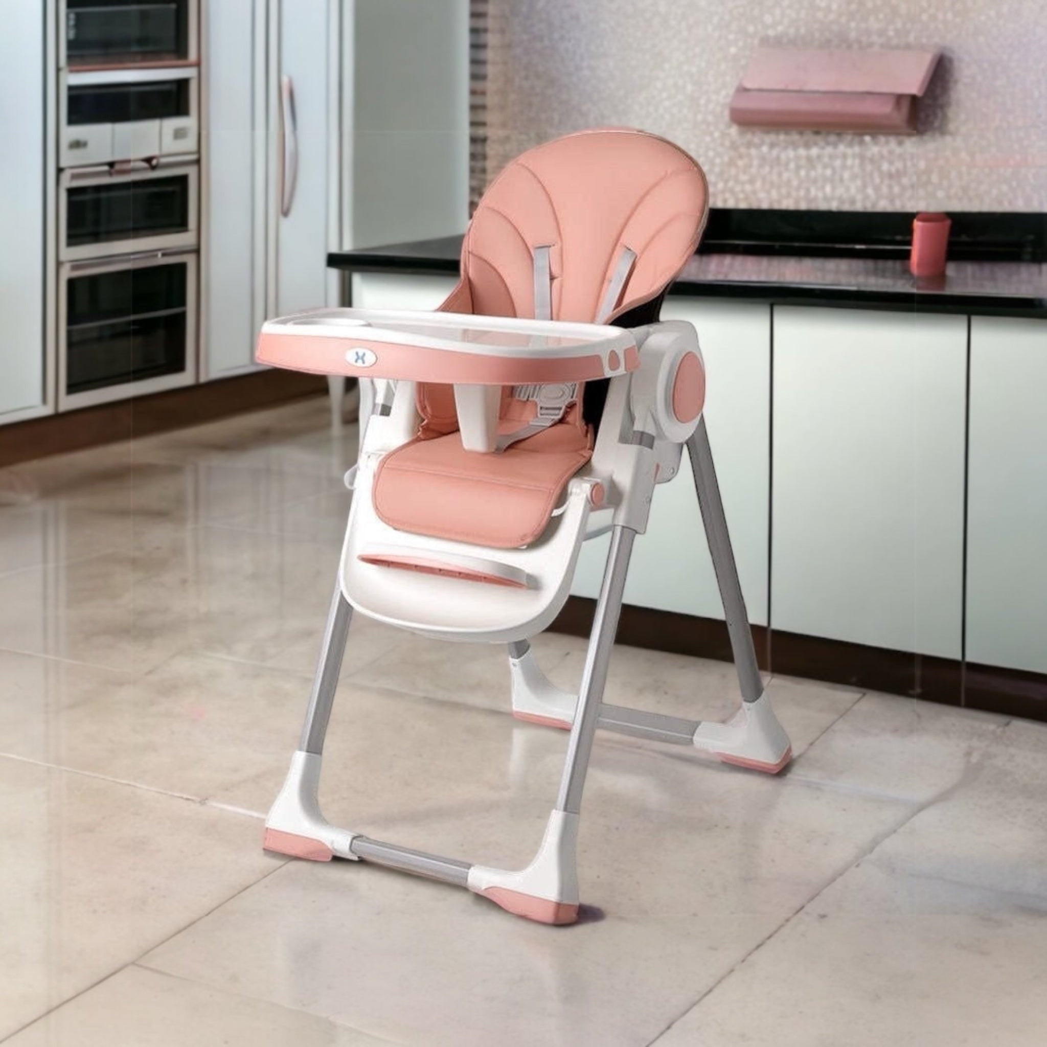 3-in-1 baby highchair with reclining seat for dining, lounging, and growth stages