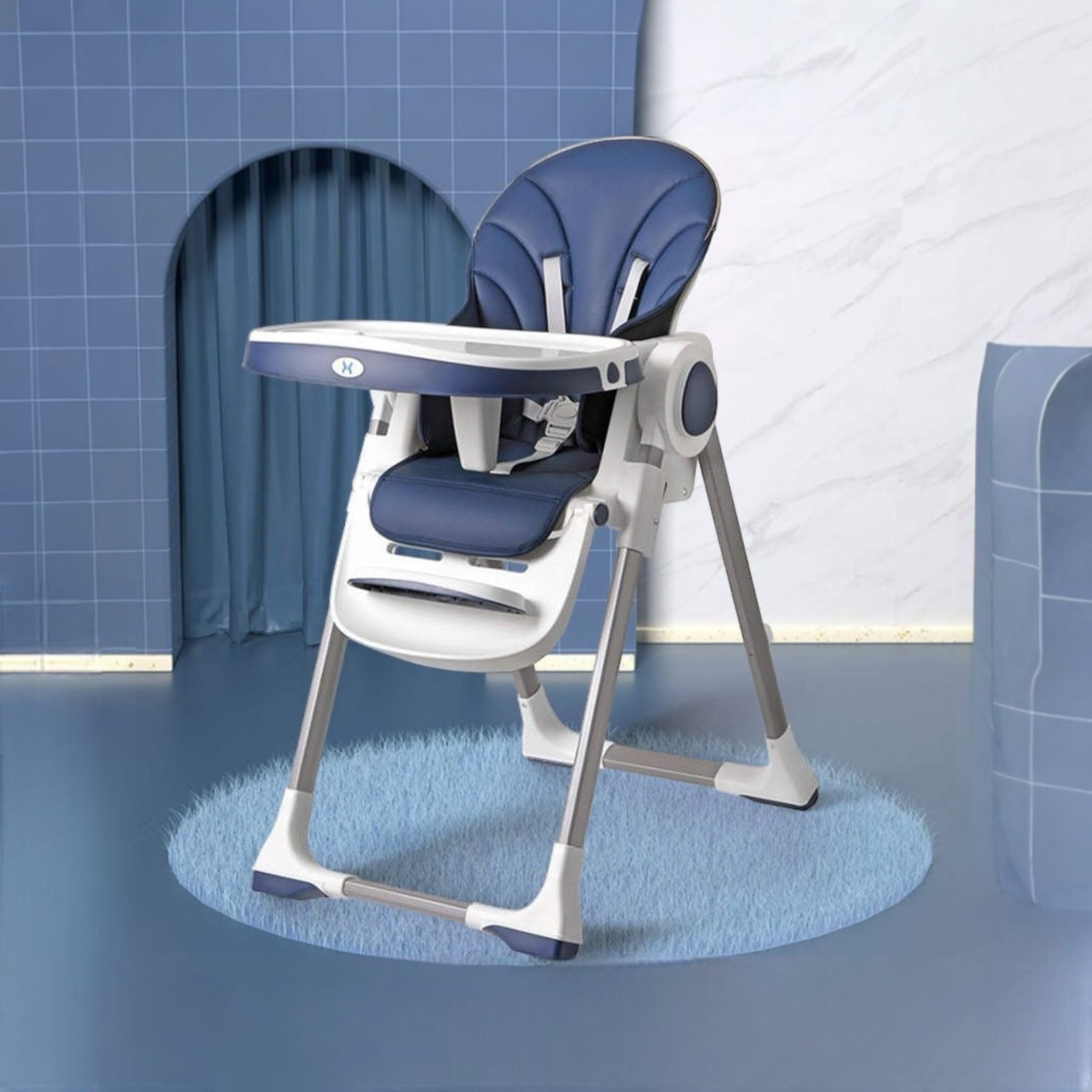3-in-1 baby highchair with reclining seat for dining, lounging, and growth stages