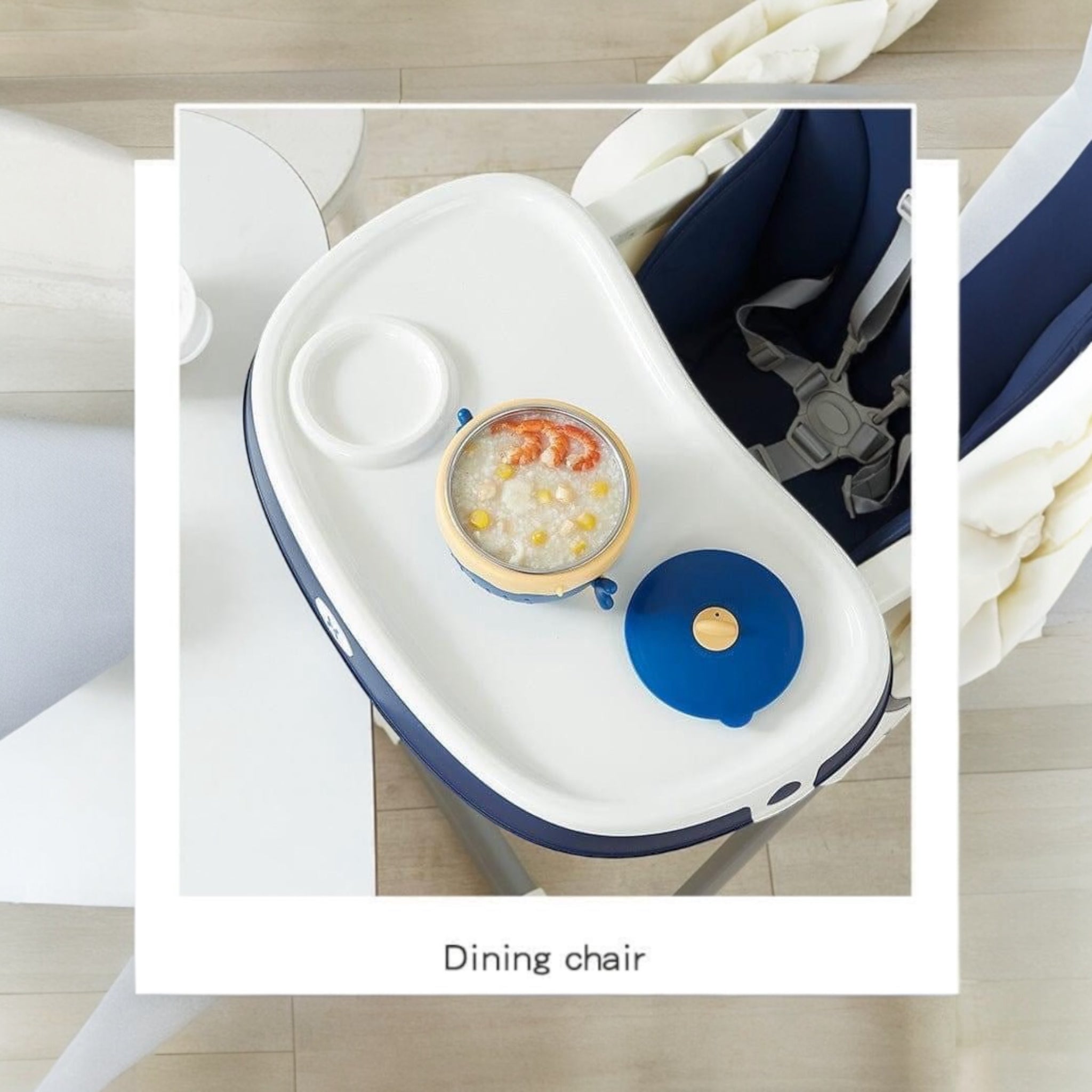 3-in-1 baby highchair with reclining seat for dining, lounging, and growth stages