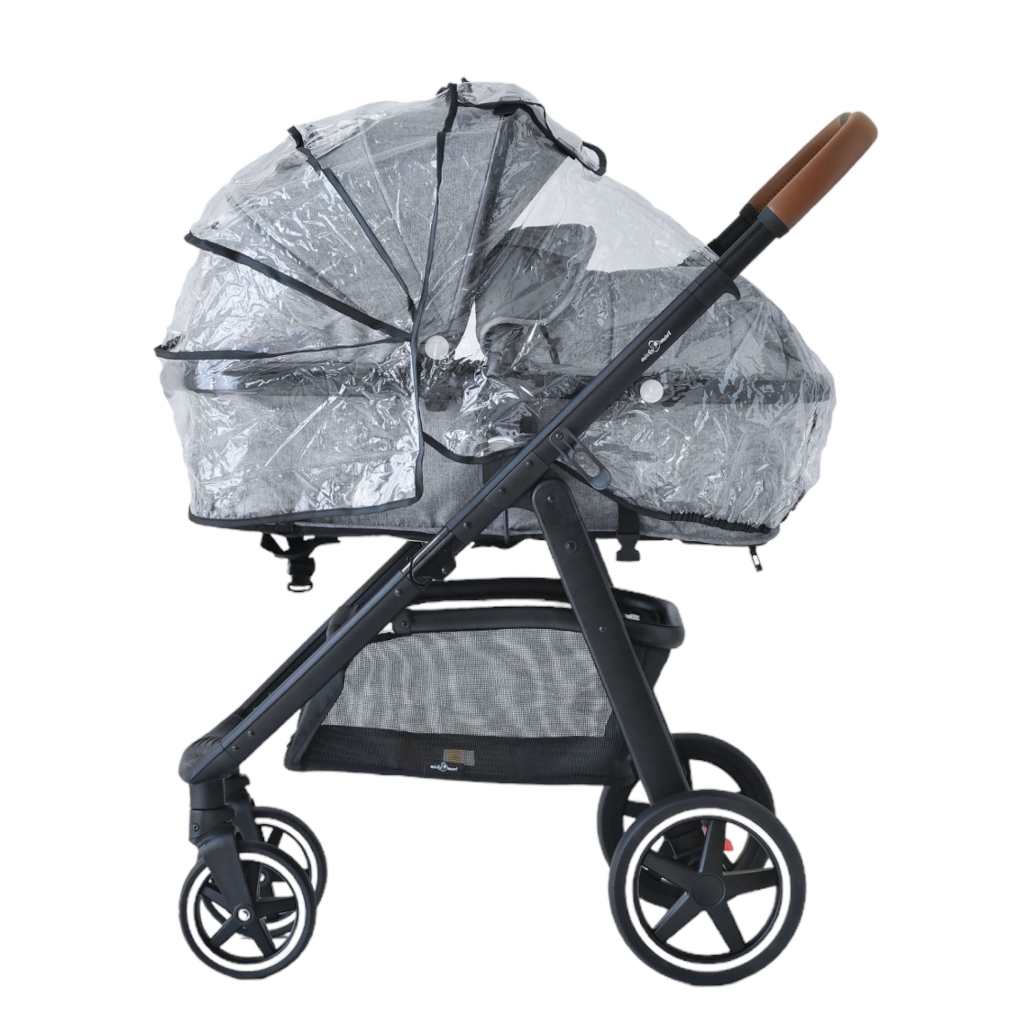 2-in-1 convertible pram and stroller (grey) – bassinet and stroller combo