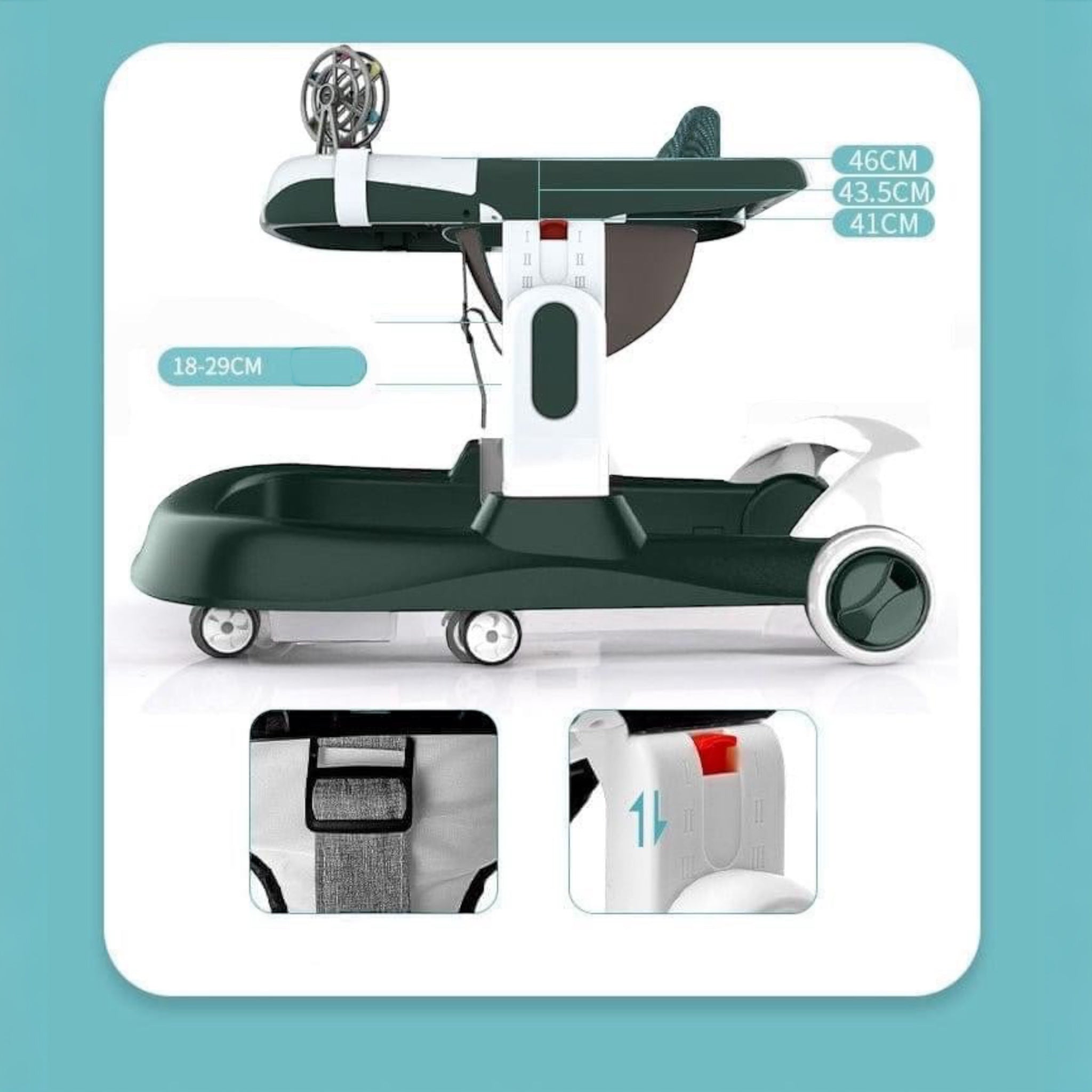 Infant baby walker with interactive speed wheel – supports development up to 18 months
